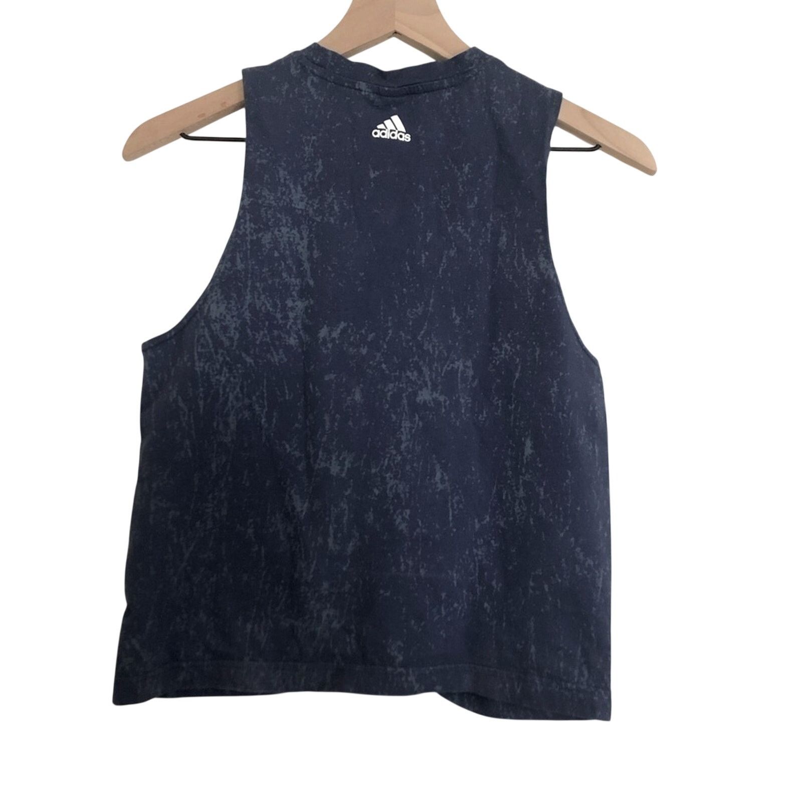 Adidas Adidas Navy Blue Cropped Drop Armhole Muscle Tank Top Size M / US 6-8 / IT 42-44 - 2 Thumbnail