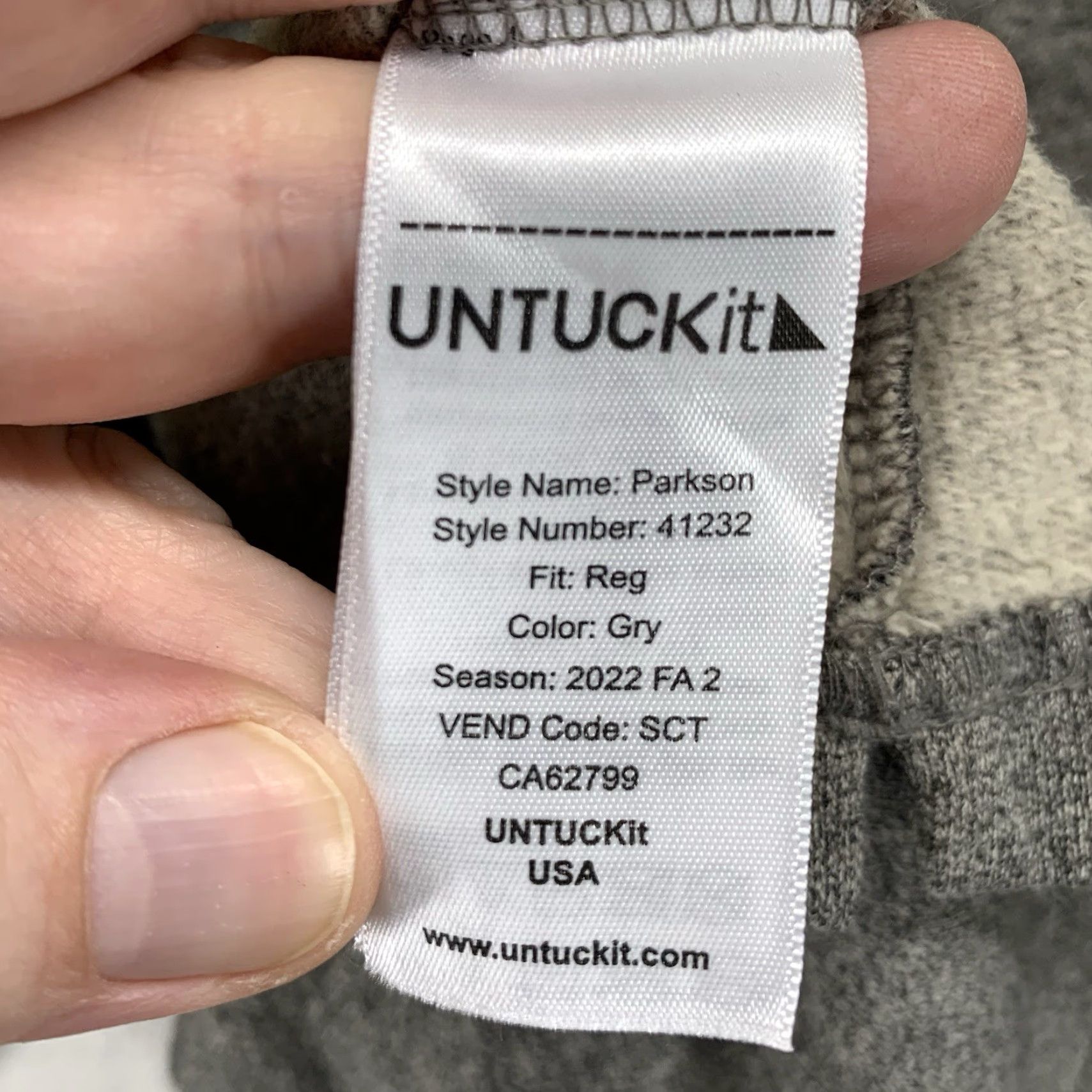UNTUCKit UNTUCKit Parkson Snap Fleece Pullover Mens Gray Green Size M Sweater Casual Travel Lightweight Mock Neck Solid Cotton Polyester Regular Knit - Mens Size US M / EU 48-50 / 2 - 4 Thumbnail