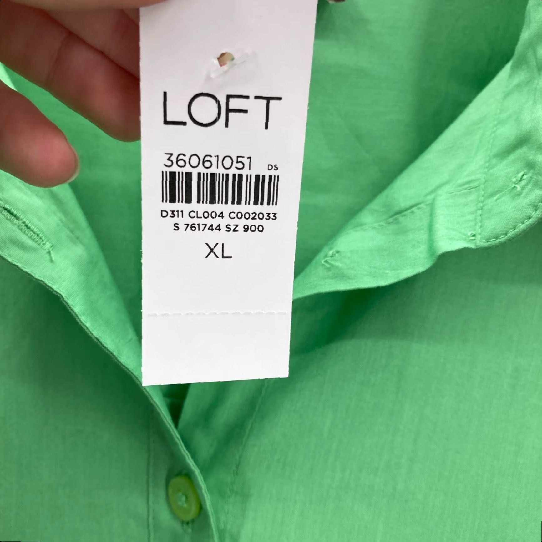 Loft LOFT Button Front Long Sleeve Shirt Womens XL Green Modal Blend Lagenlook Casual Size XL / US 12-14 / IT 48-50 - 5 Thumbnail