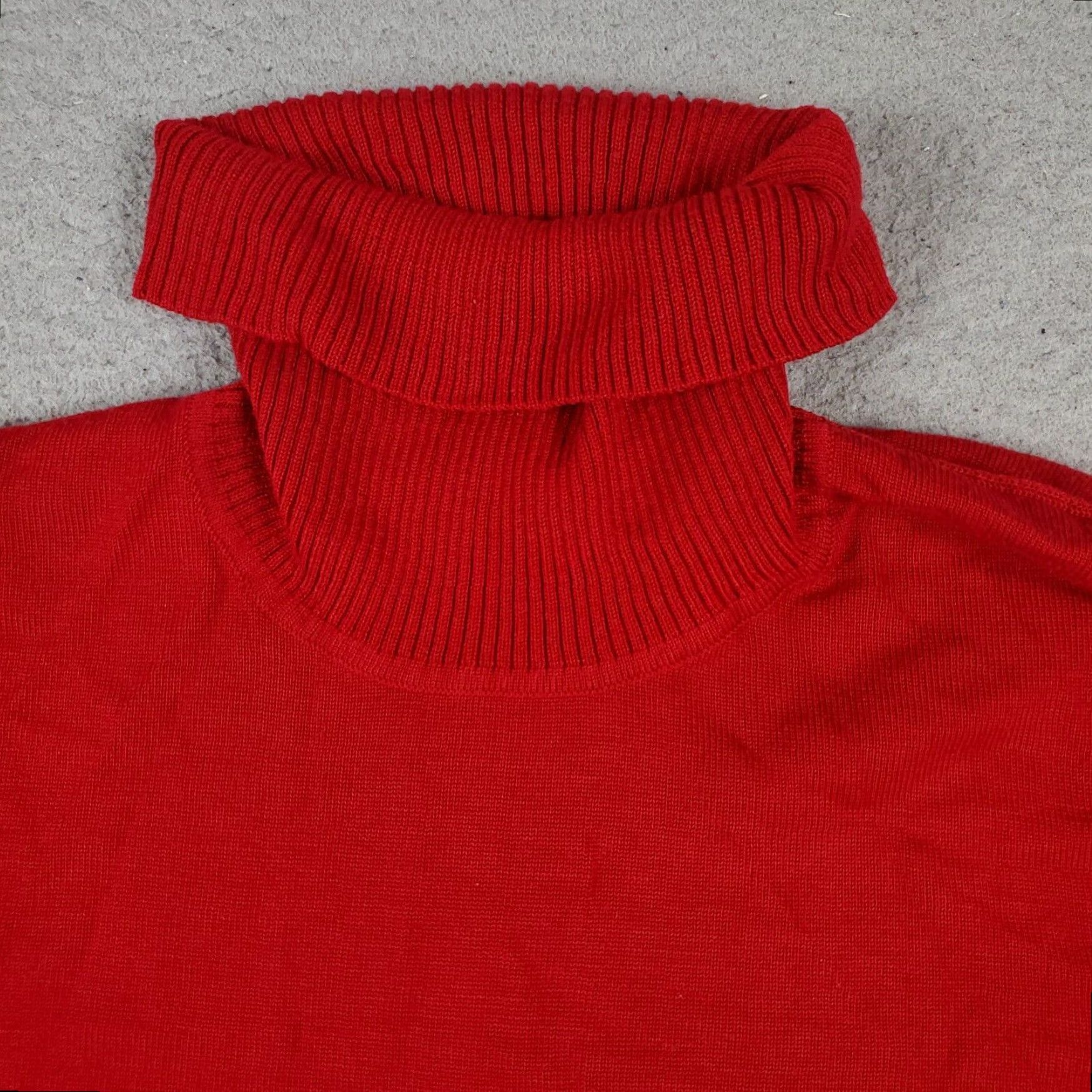 Tommy Hilfiger Tommy Hilfiger Womens Red Turtleneck Sweater Large Long Sleeve Cotton Blend Pullover Casual Business Size L / US 10 / IT 46 - 2 Thumbnail