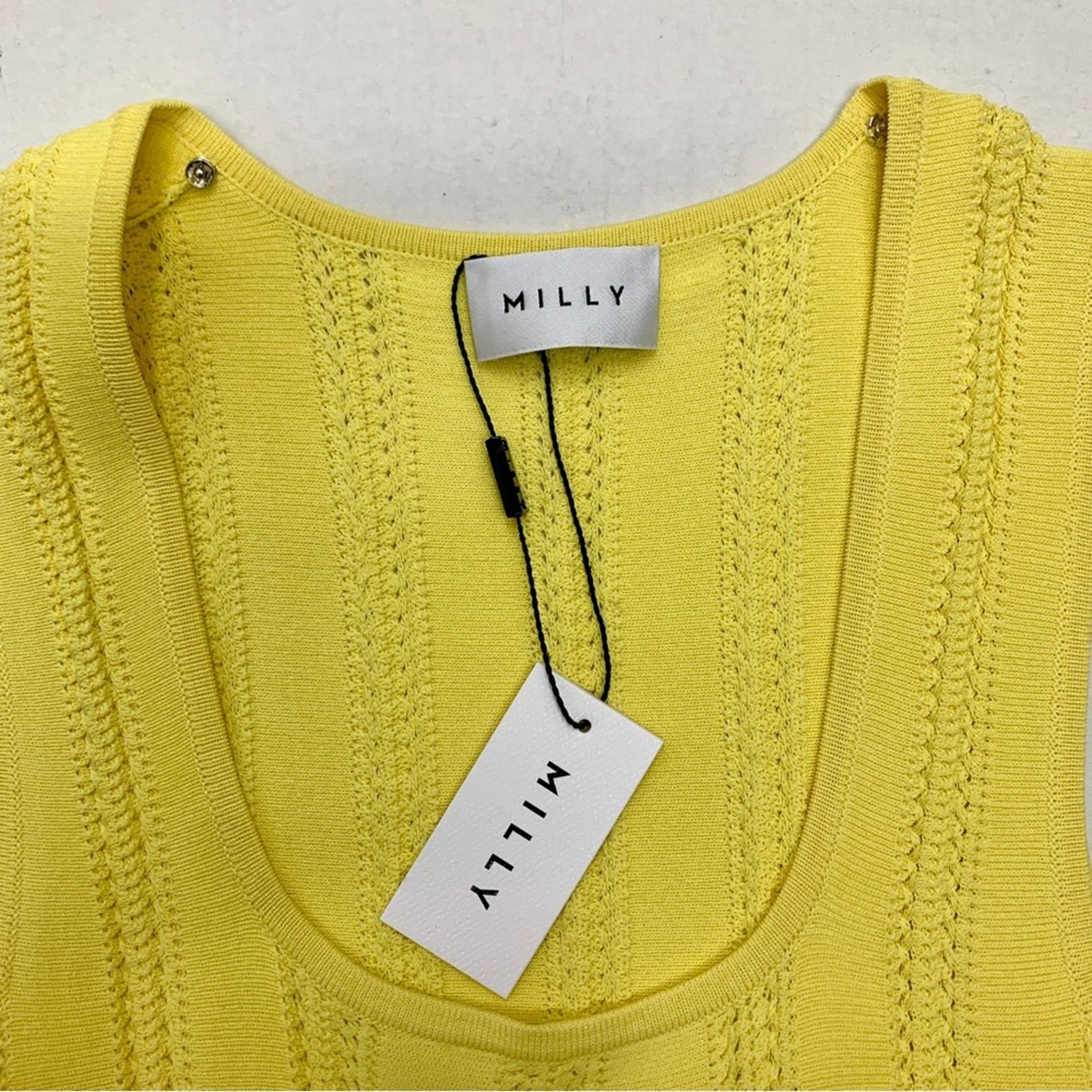 MILLY NWT Milly Yellow Knitted Dress Size S Size S / US 4 / IT 40 - 5 Thumbnail