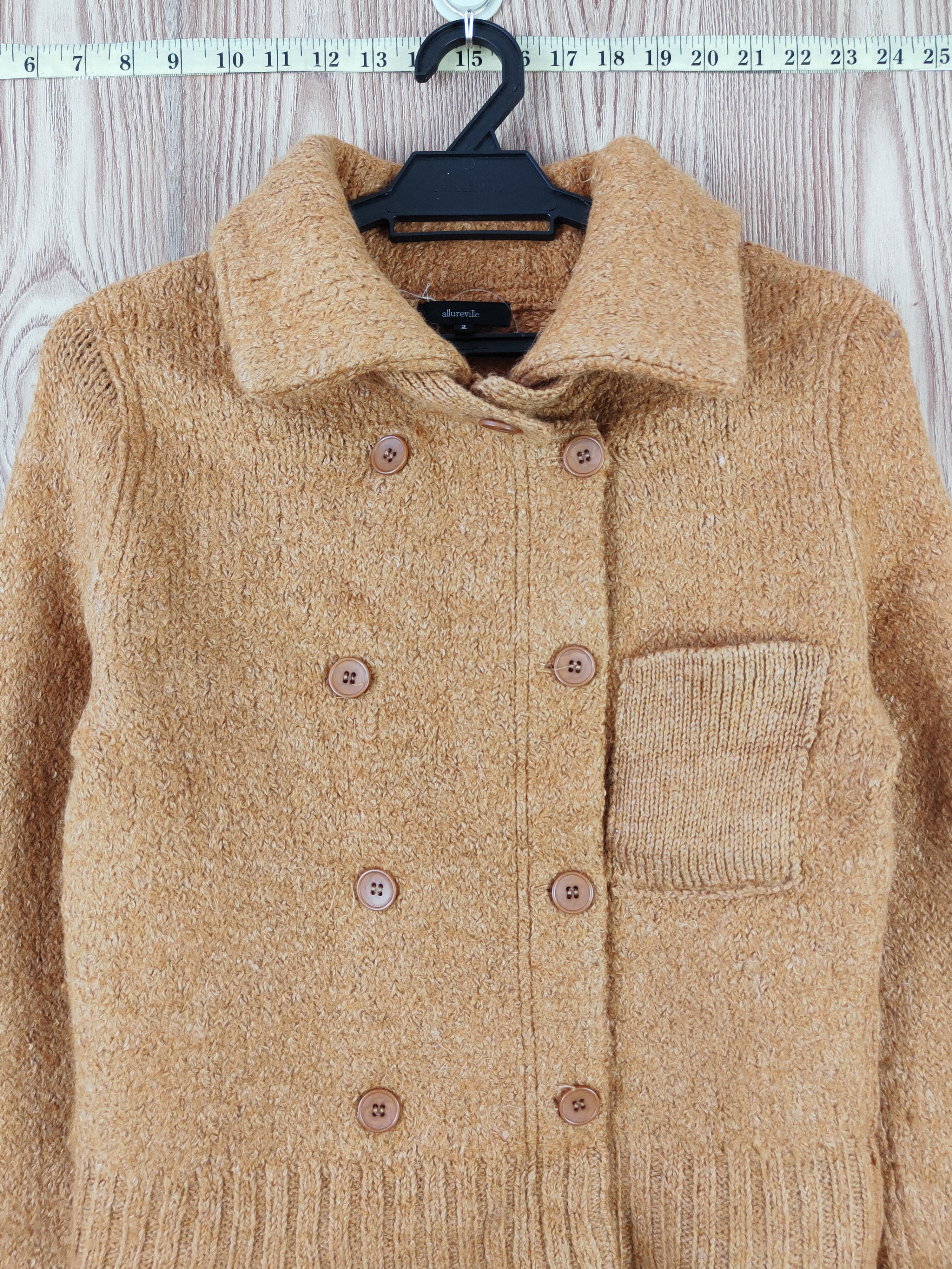 Japanese Brand Allureville Brown Knitwear Crop Top Jackets #W738 Size S / US 4 / IT 40 - 2 Thumbnail