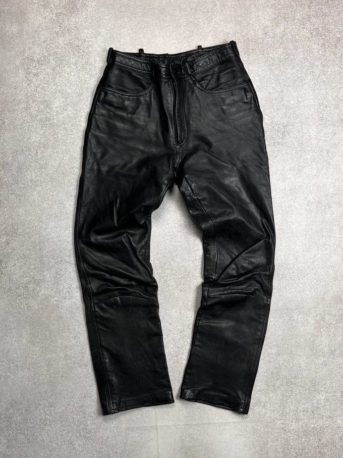 Genuine Leather Vintage Genuine Leather Moto Baggy Pants Y2K 34 Size US 34 / EU 50 - 2 Thumbnail