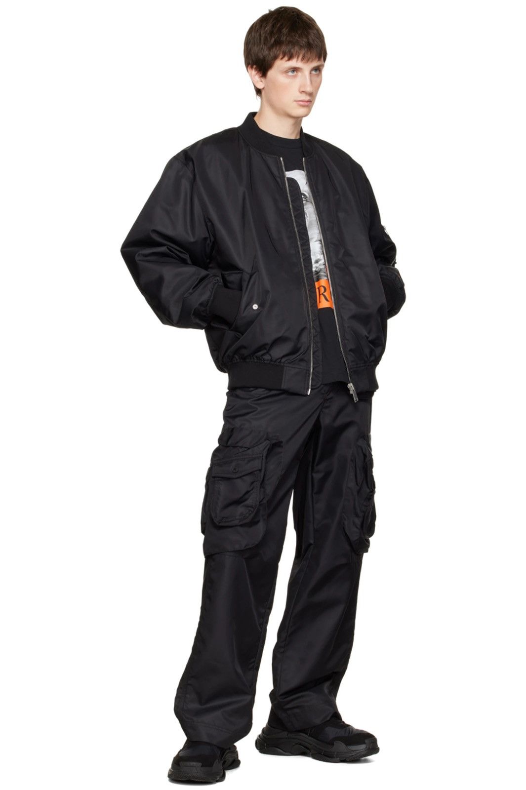 Heron Preston !DS! SS23 Heron Preston X-Ray Track Black Cargo Pants Size US 32 / EU 48 - 5 Thumbnail