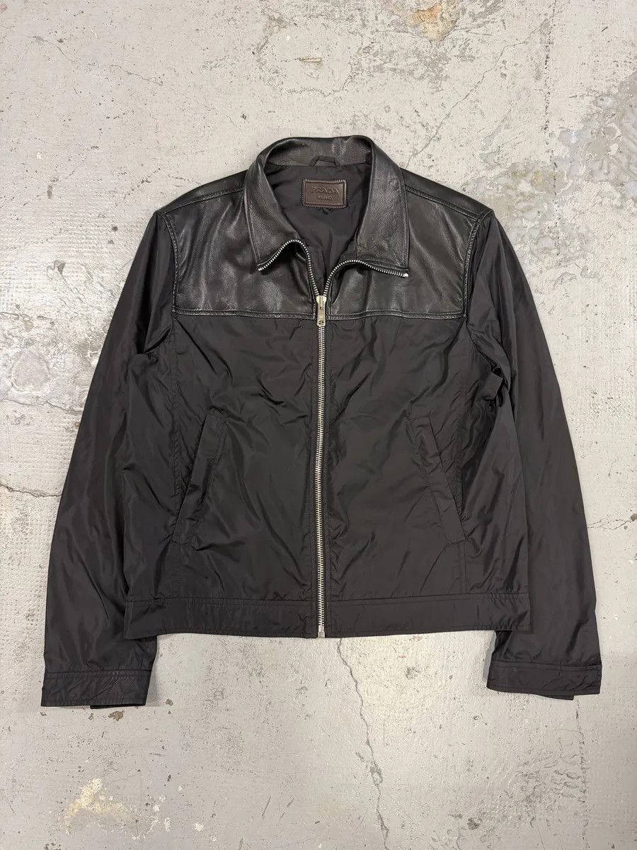 Prada SS2013 Prada Black Hybrid Leather Nylon Jacket Size US M / EU 48-50 / 2 - 3 Thumbnail