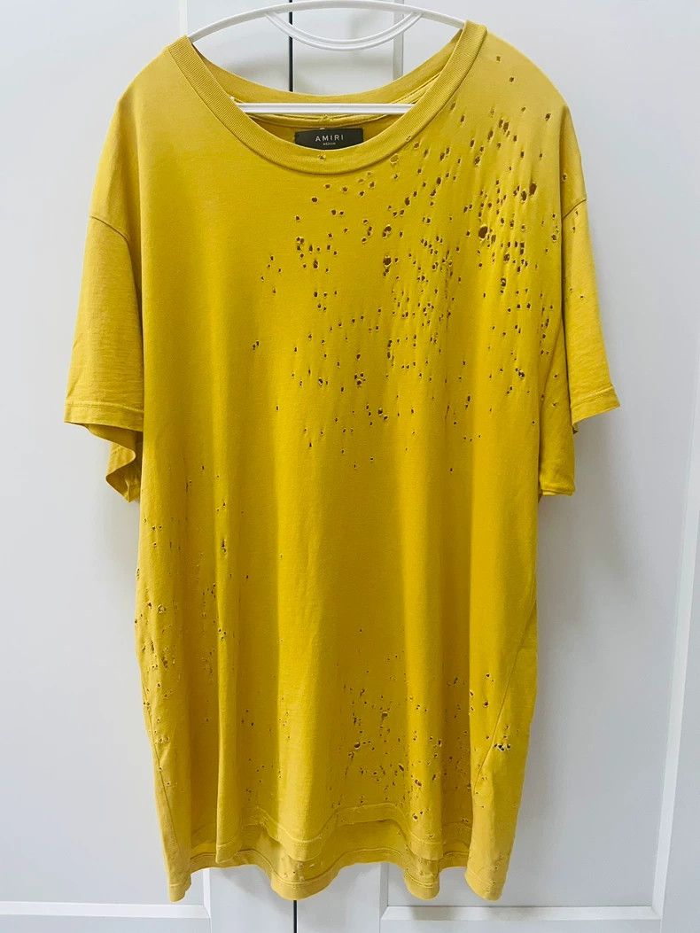 Amiri Amiri yellow distressed short sleeve Size US M / EU 48-50 / 2 - 1 Thumbnail