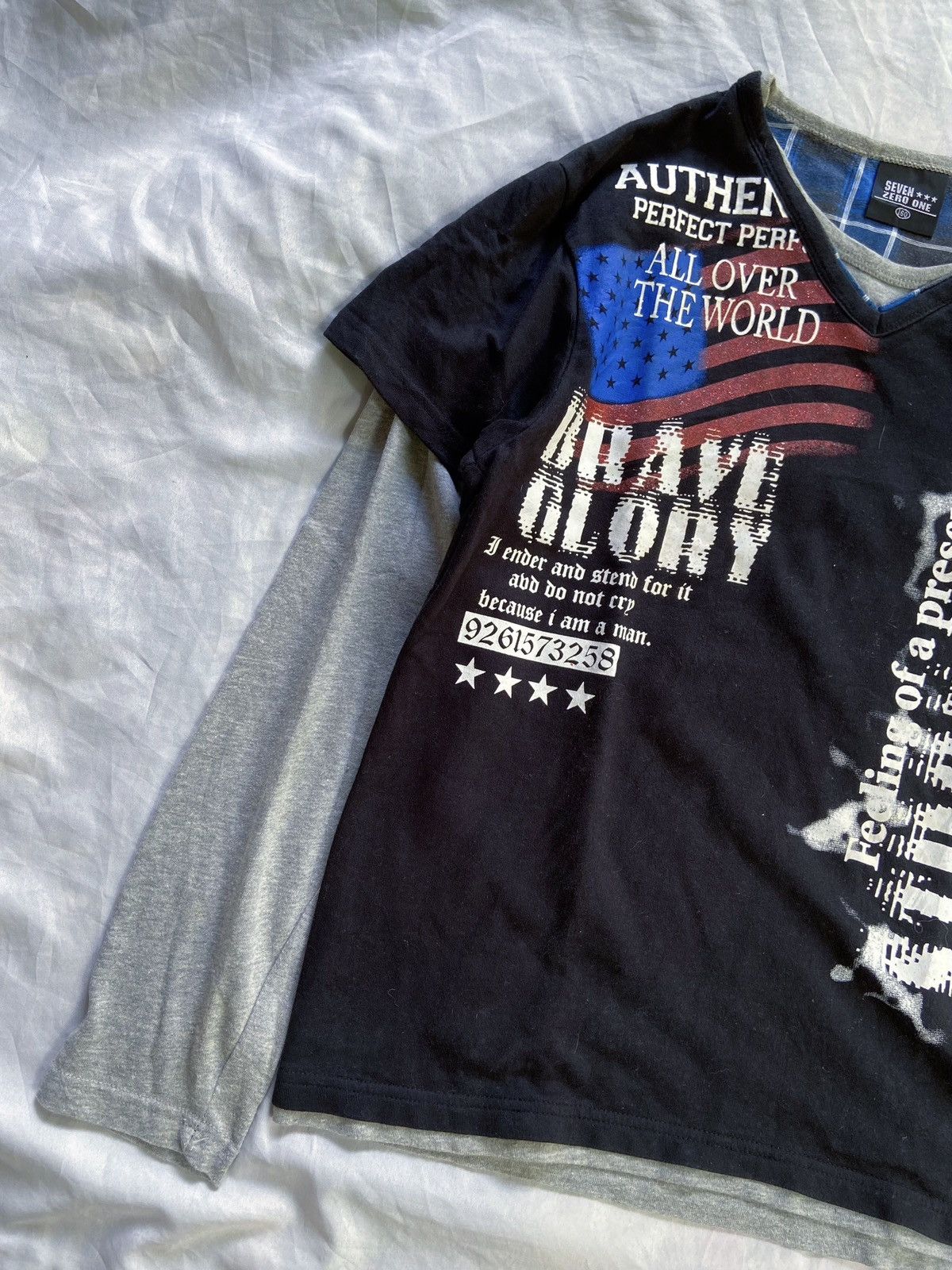 Japanese Brand SEVEN ZERO ONE DOUBLE LAYER LONG SLEEVE Size US S / EU 44-46 / 1 - 4 Thumbnail