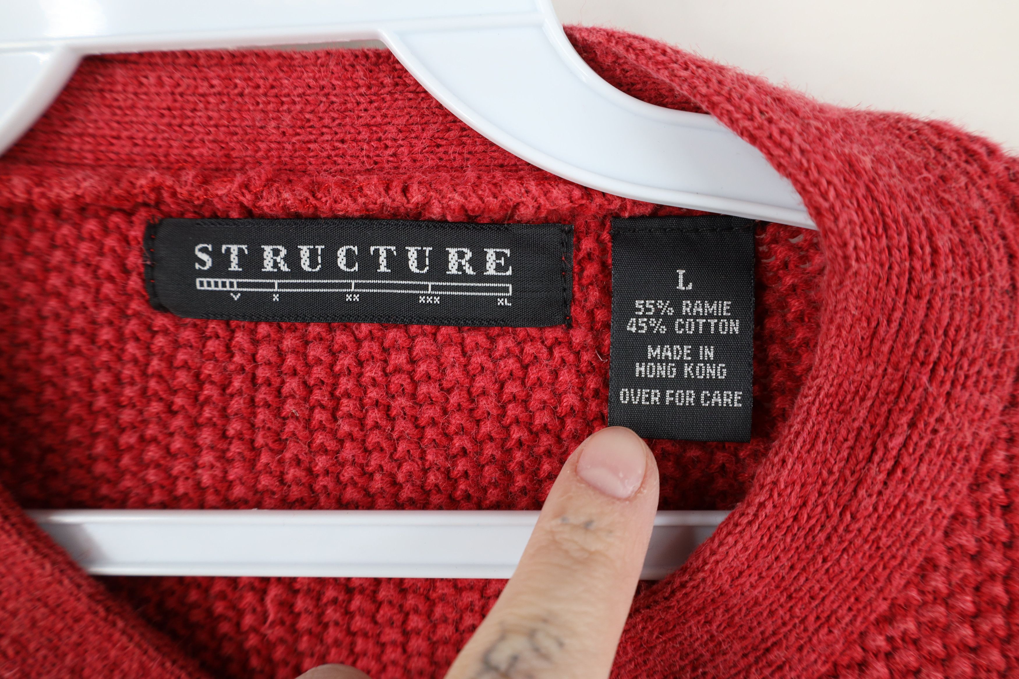 Vintage Vintage 90s Streetwear Blank Thermal Knit Henley Sweater Red Size US L / EU 52-54 / 3 - 5 Thumbnail