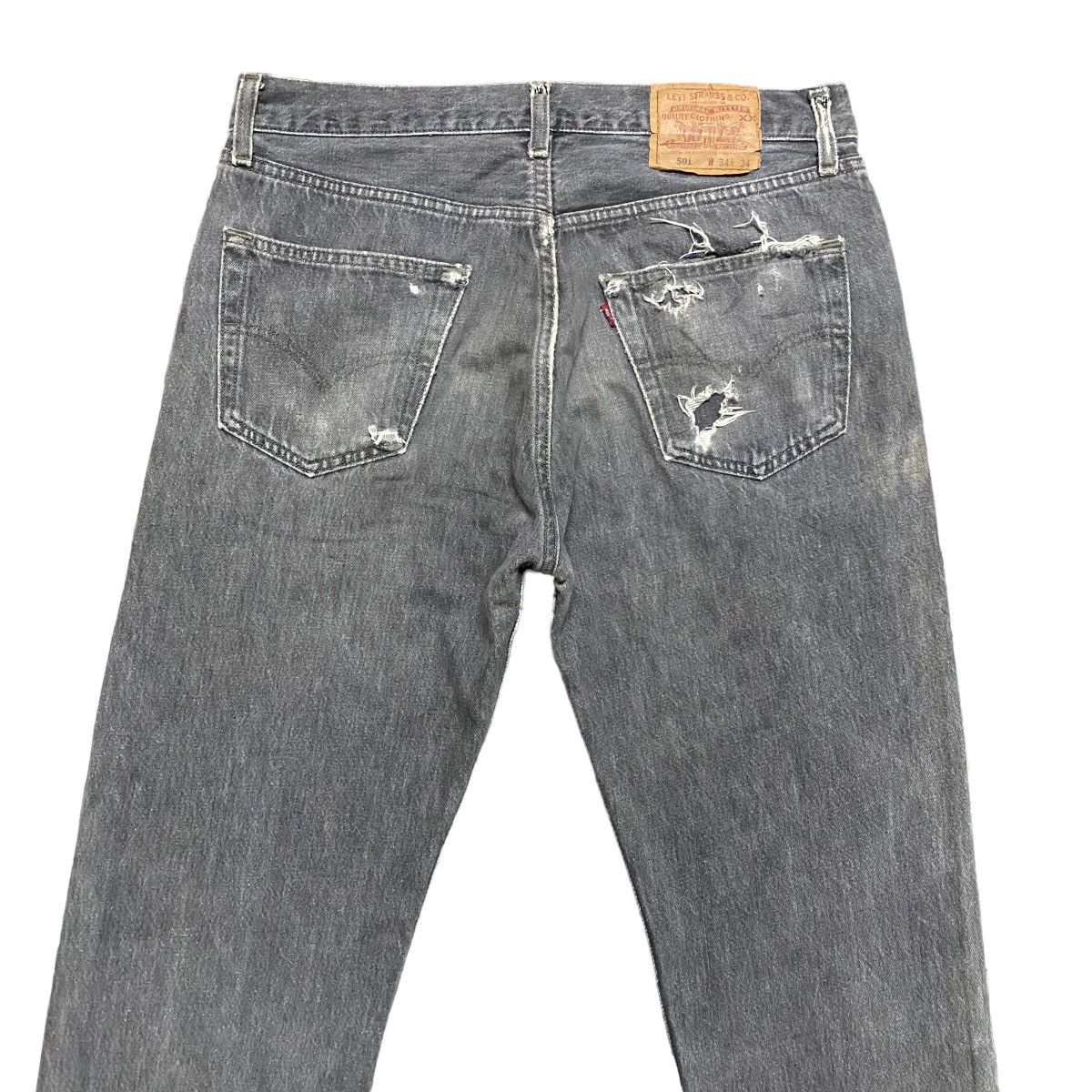 Levi's Vintage 90s Levis 501 Distressed Jeans Size US 33 - 9 Thumbnail