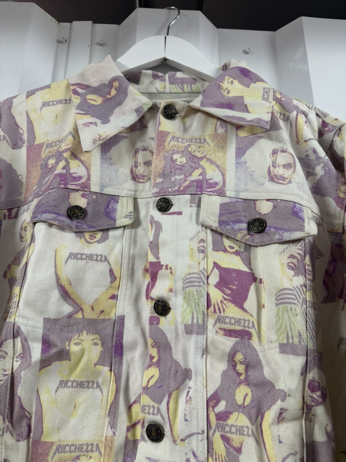 Other Ricchezza Forever Bomber Jacket Women Aop Size XL Cream RARE Size US XL / EU 56 / 4 - 4 Thumbnail