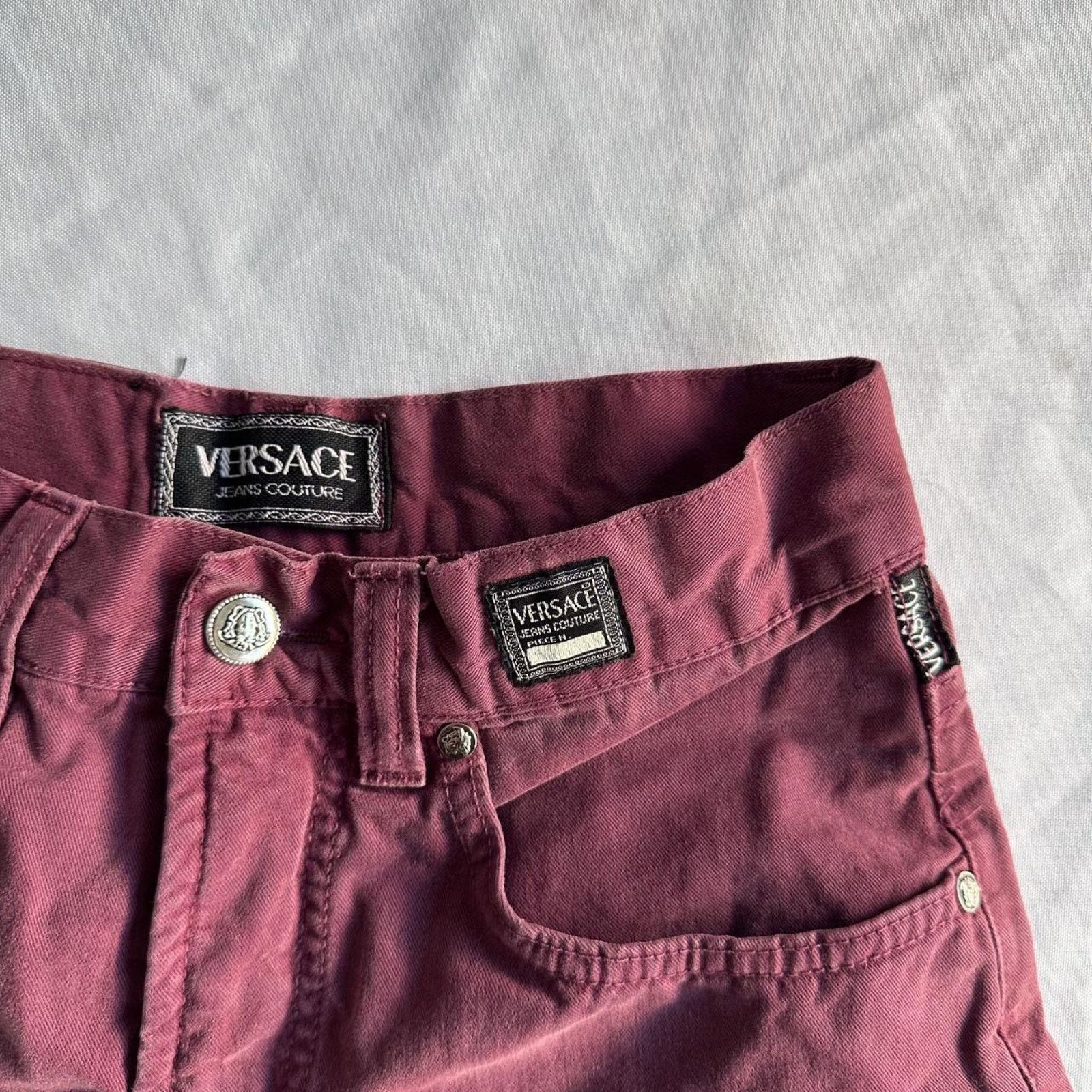 Versace Jeans Couture Vintage Versace Jeans Couture Burgundy Denim Pants - Unisex Size 28" / US 6 / IT 42 - 6 Thumbnail