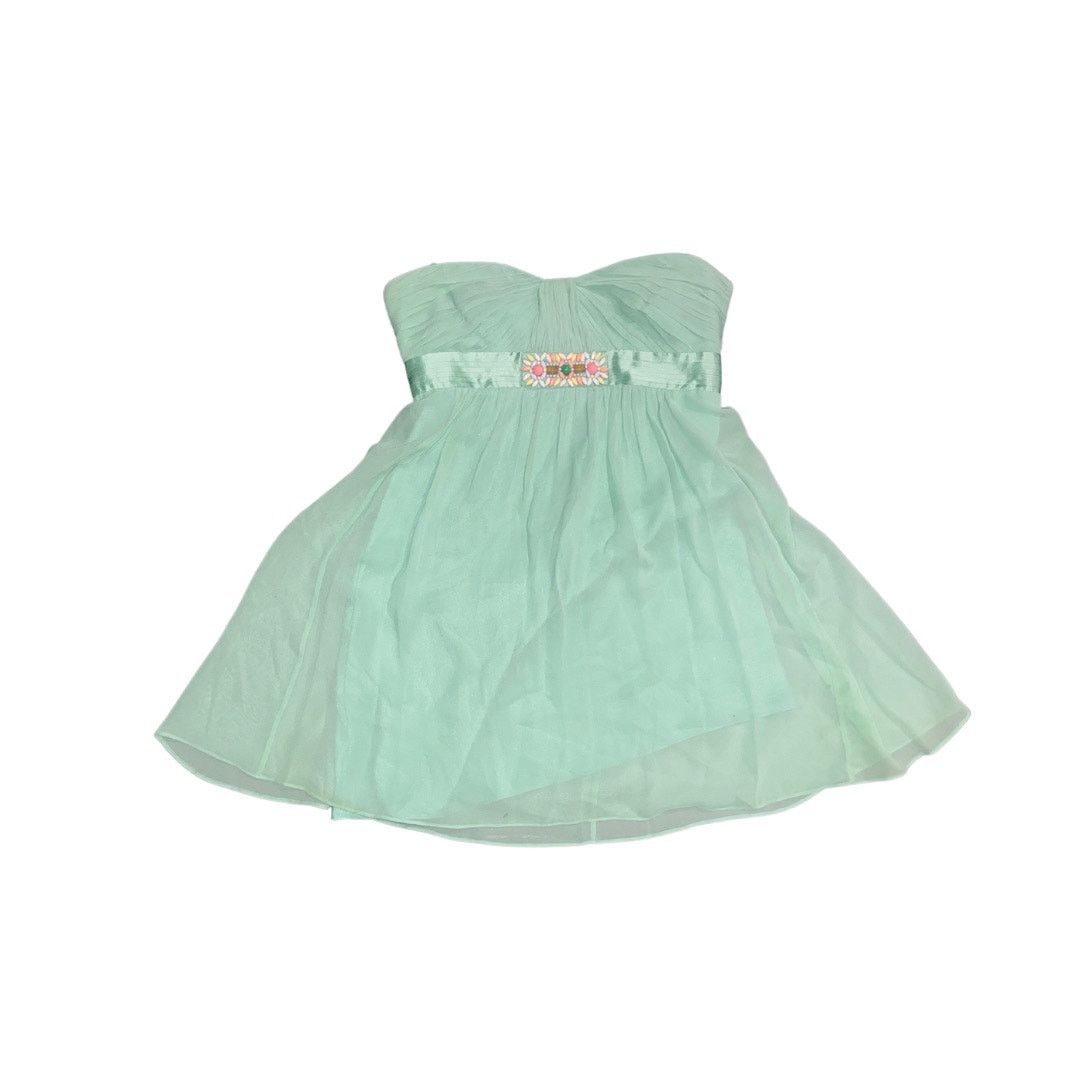 Bcbgmaxazria Green Chiffon Silk Evening Mini Strapless Dress SZ 6 Prom Size M / US 6-8 / IT 42-44 - 2 Thumbnail
