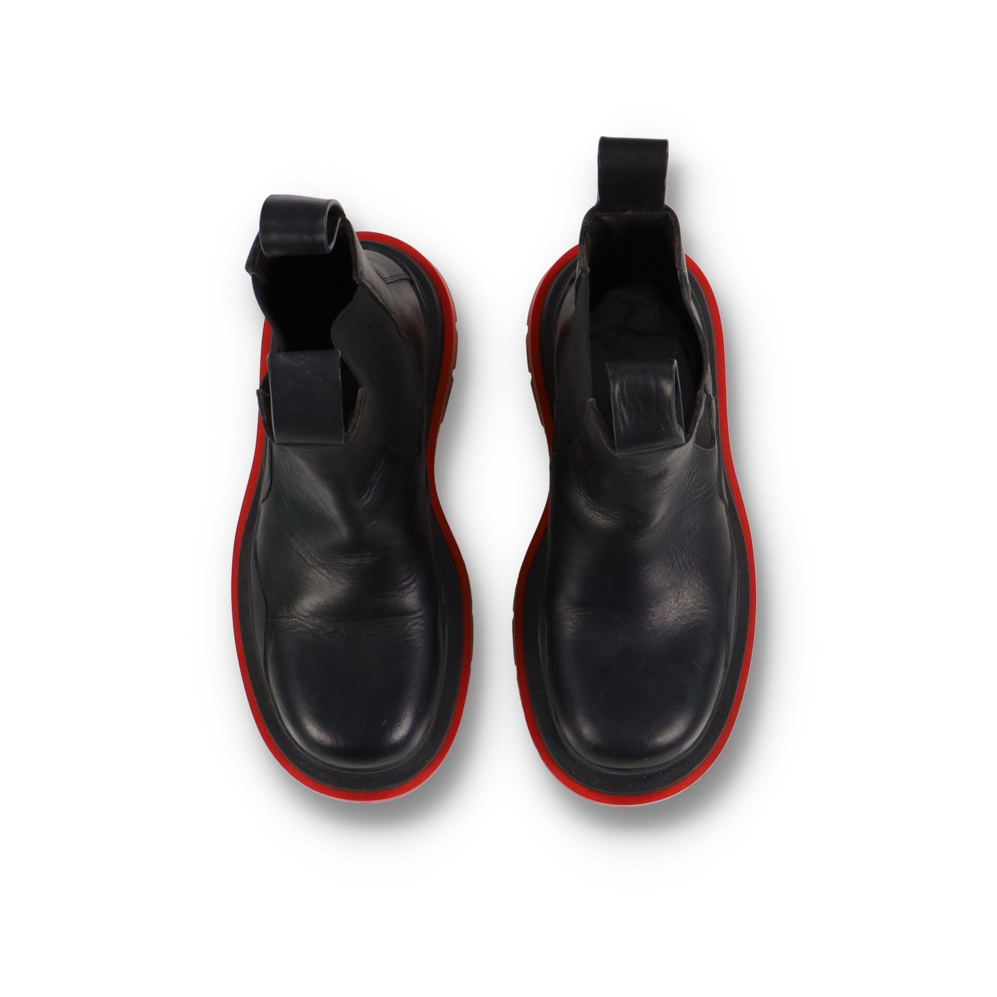 Bottega Veneta Black Red Tire Chelsea Boots Size US 7 / EU 40 - 7 Thumbnail