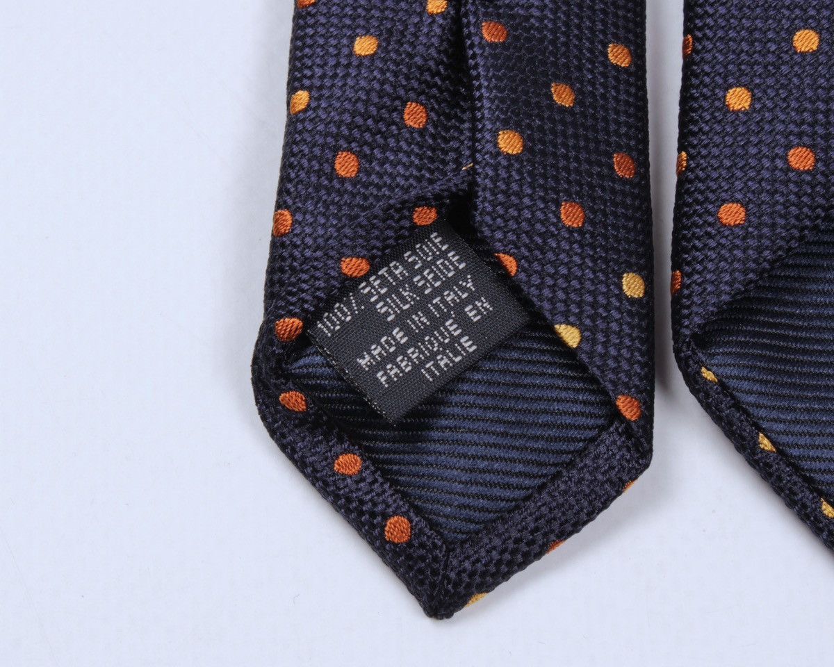 Canali × Designer CANALI Polka Dot Navy Blue Silk Tie Size ONE SIZE - 8 Thumbnail
