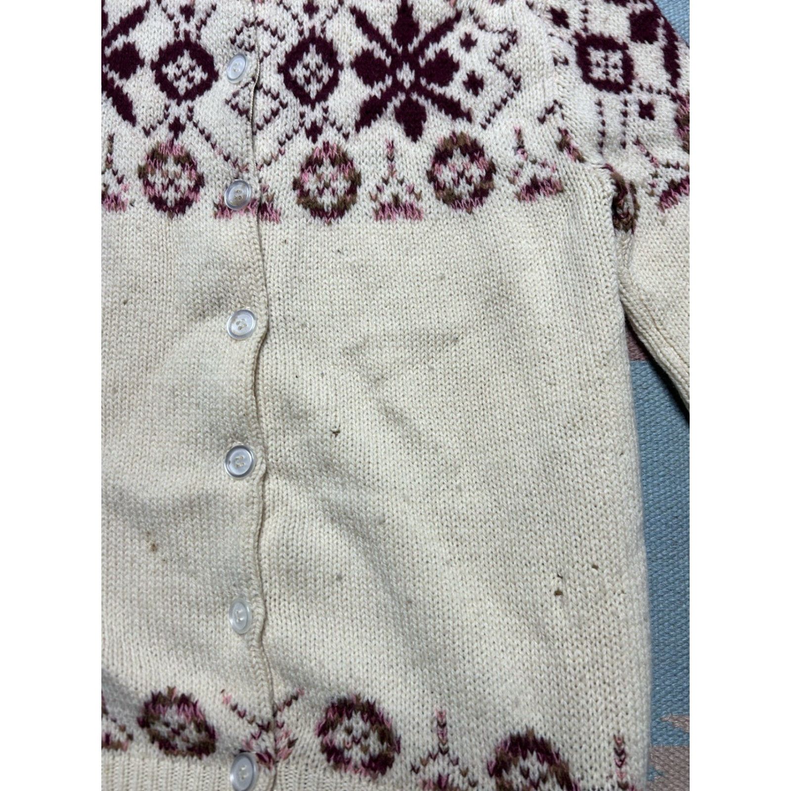 Vintage VINTAGE 1960s wool cardigan sweater Tami Icelandic Nordic distressed women’s M? Shirt Womens Size S / US 4 / IT 40 - 6 Thumbnail