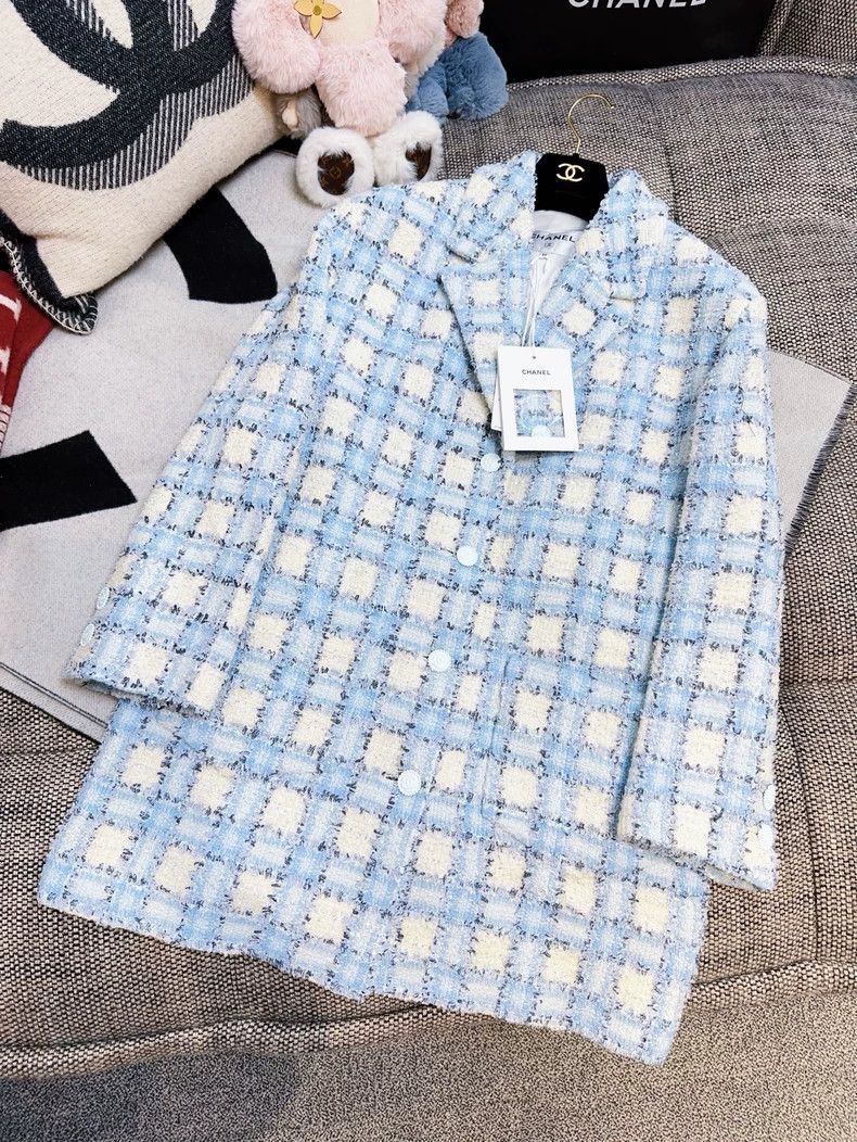Chanel Chanel 22B Blue White Sequin Tweed Jacket Size M / US 6-8 / IT 42-44 - 3 Thumbnail