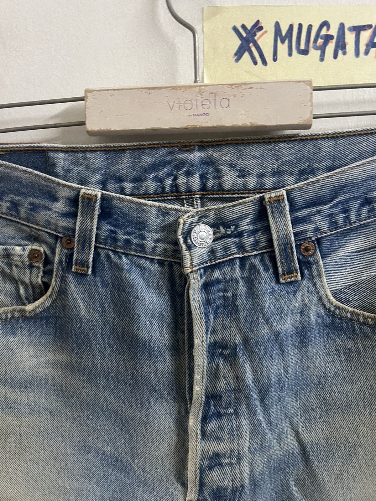 Japanese Brand THRASHED🔥VINTAGE LEVIS 501 KURT COBAIN DISTRESSED DENIM PANT Size US 35 - 9 Thumbnail