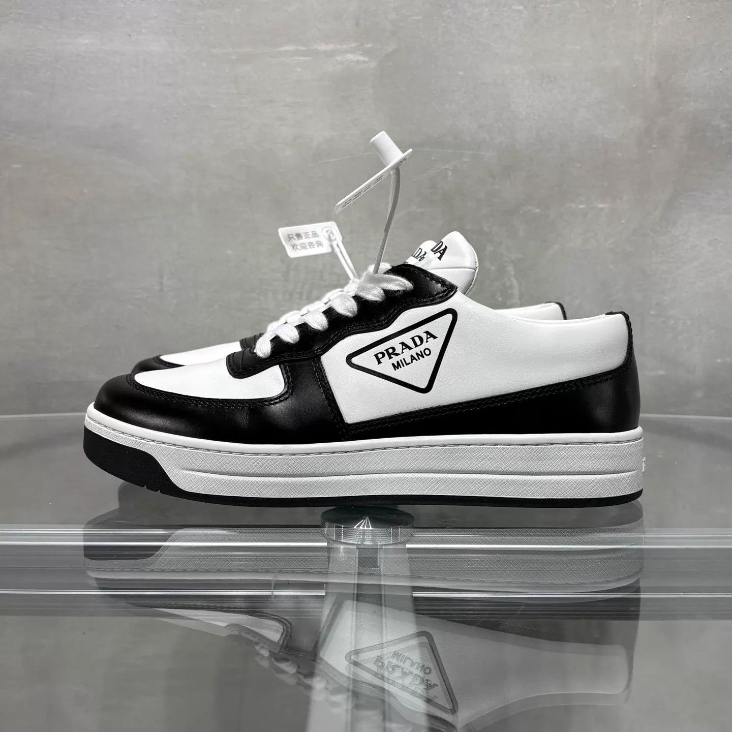 Prada Prada Triangle Logo Black/White Sneakers 35 New Worn Once Size US 4.5 / IT 34.5 - 3 Thumbnail