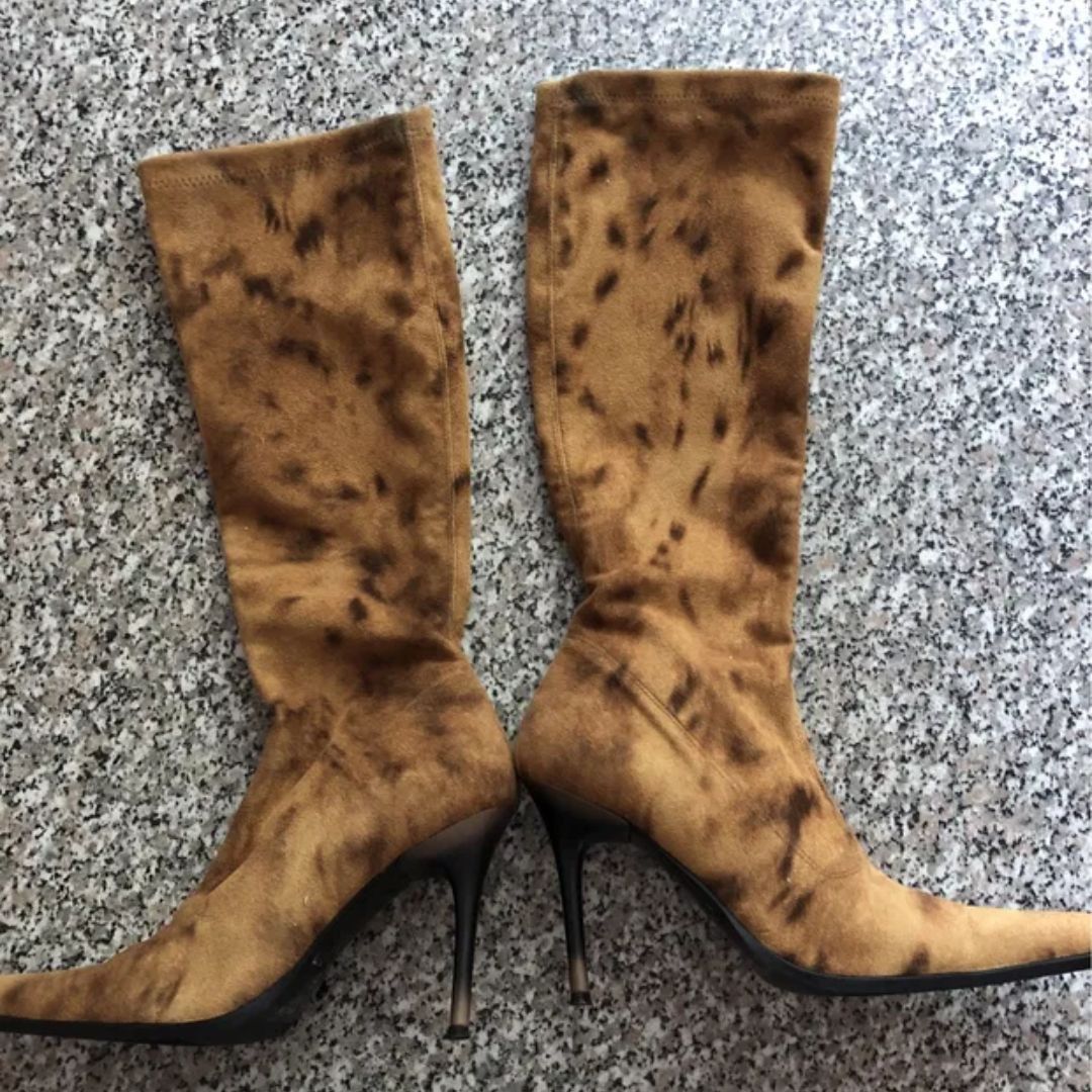 Other Leopard Tan Stocking Boots Stiletto heel US sz 6 / EUR 36 Size US 6 / IT 36 - 4 Thumbnail
