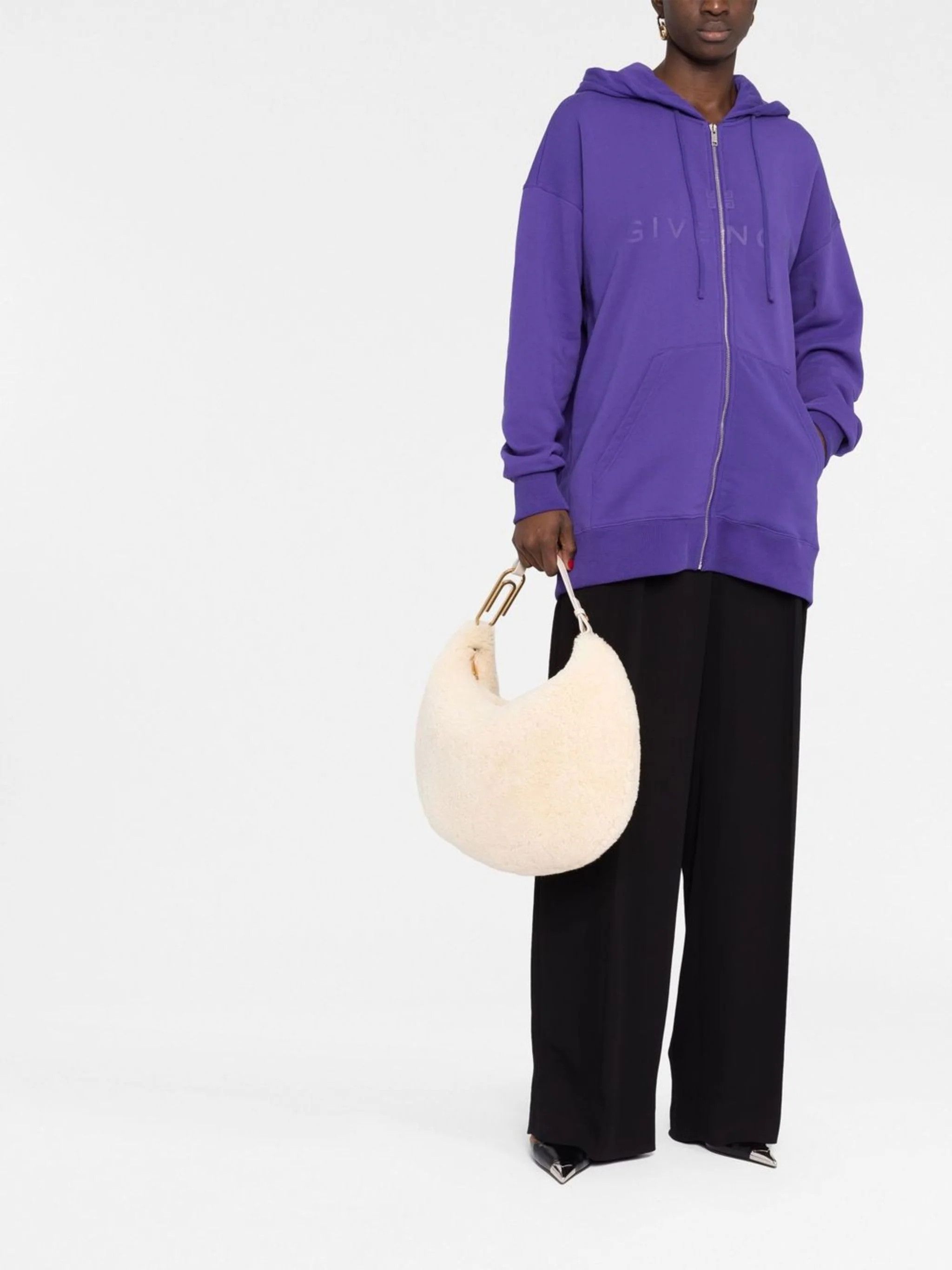 Givenchy Purple 4G Logo Oversized Zip Hoodie Size US M / EU 48-50 / 2 - 3 Thumbnail