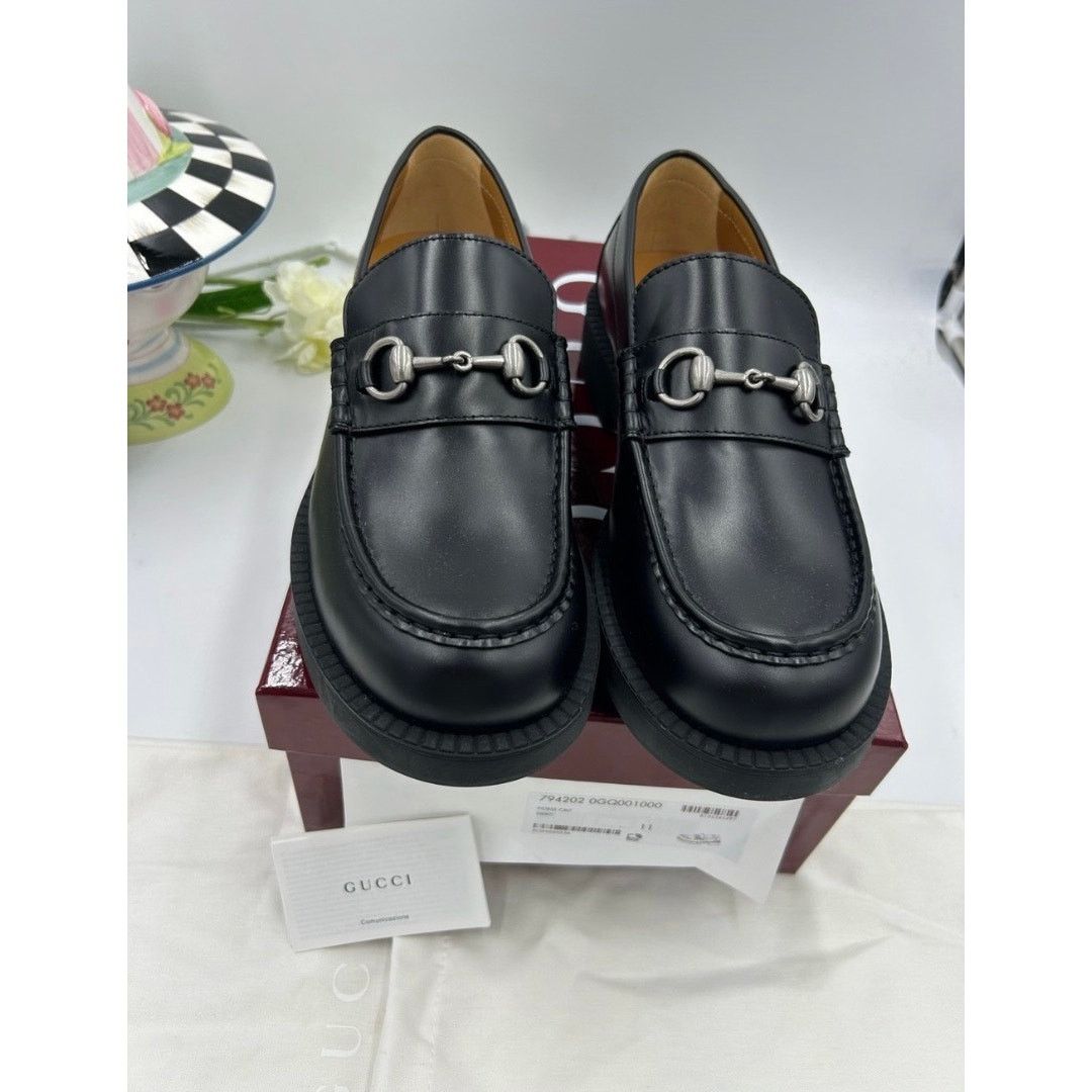 Men\'s Gucci horse bit leather loafers size 10.5 fits 11 US made in Italy s-l400.jpg main image 2