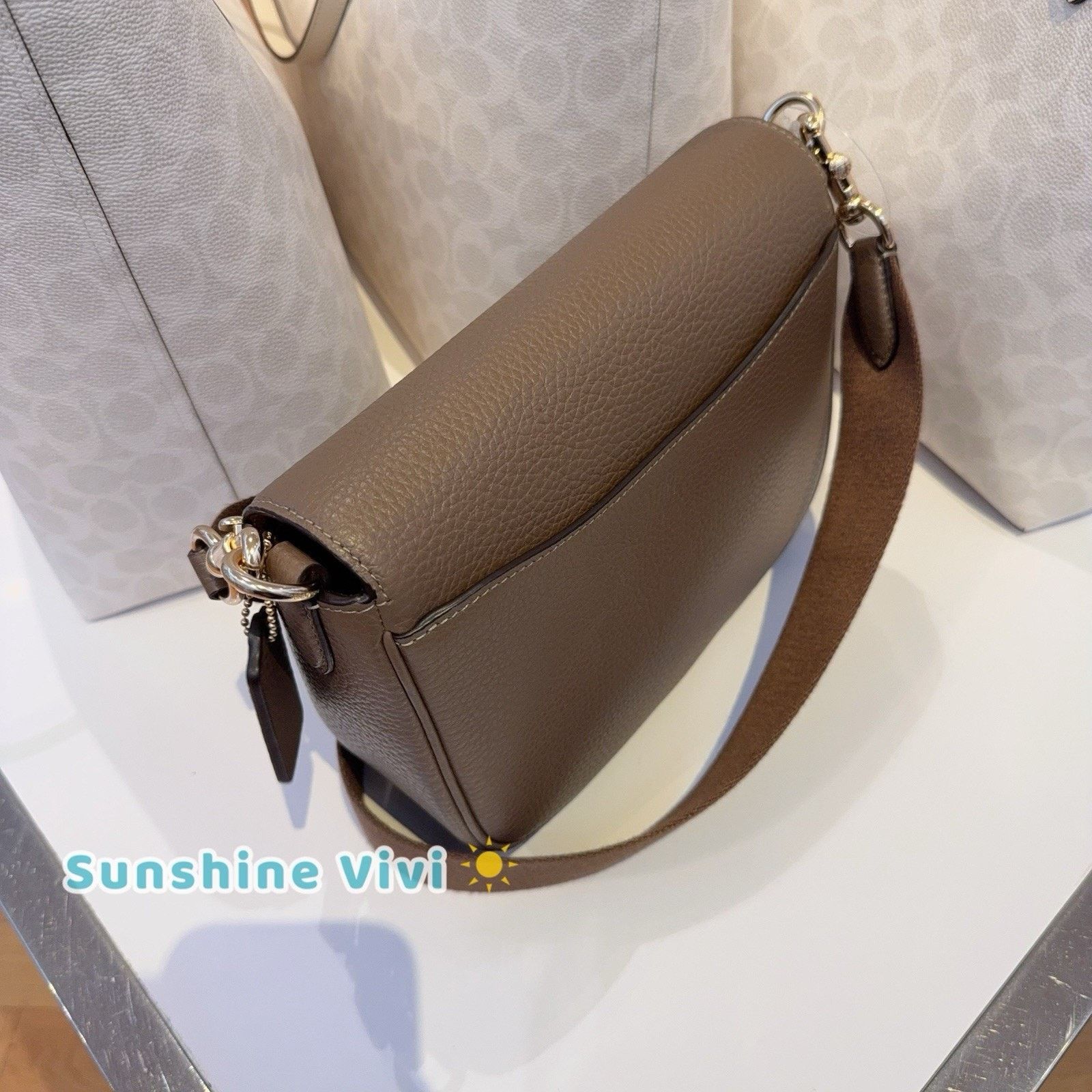 Coach NWT COACH Amelia Saddle Bag Shoulder CP107 Gold/Dark Stone Size ONE SIZE - 5 Thumbnail