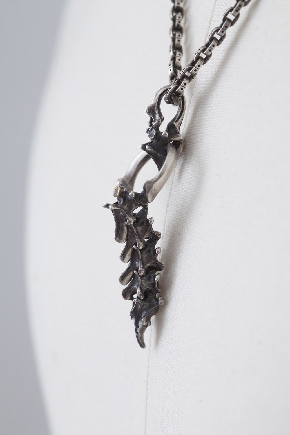 Spine / vertebrae silver pendant