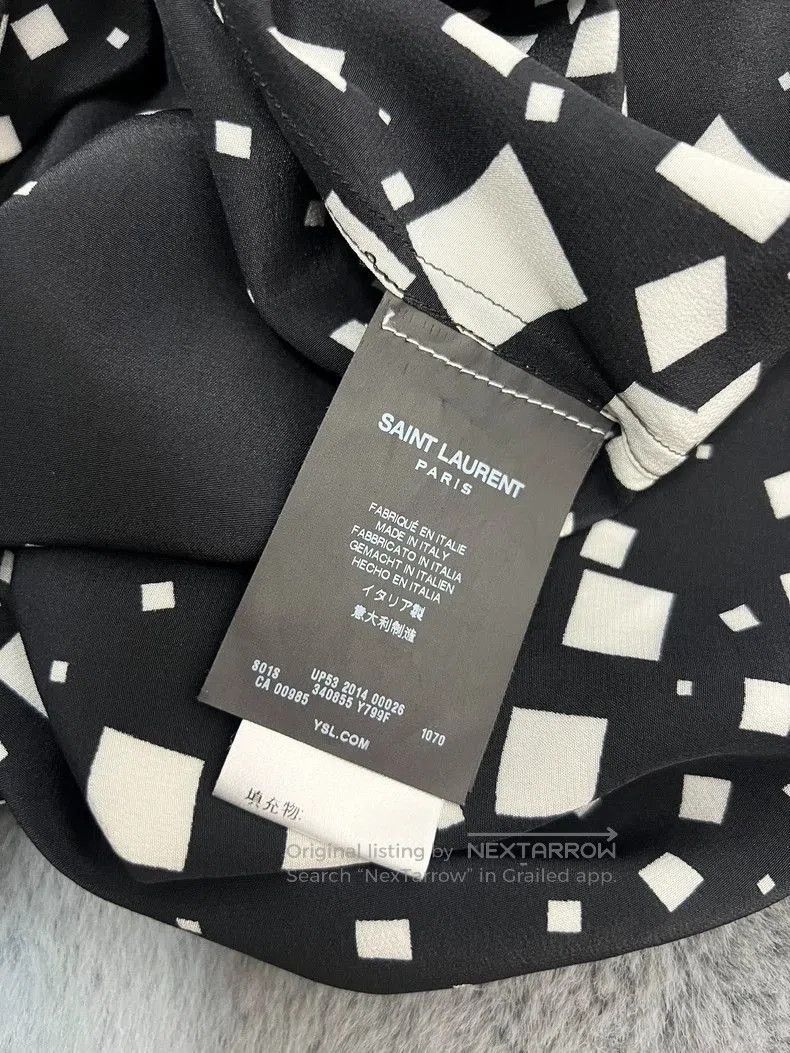Saint Laurent Paris Saint Laurent Silk Black White Square Shirt Size US XL / EU 56 / 4 - 5 Thumbnail