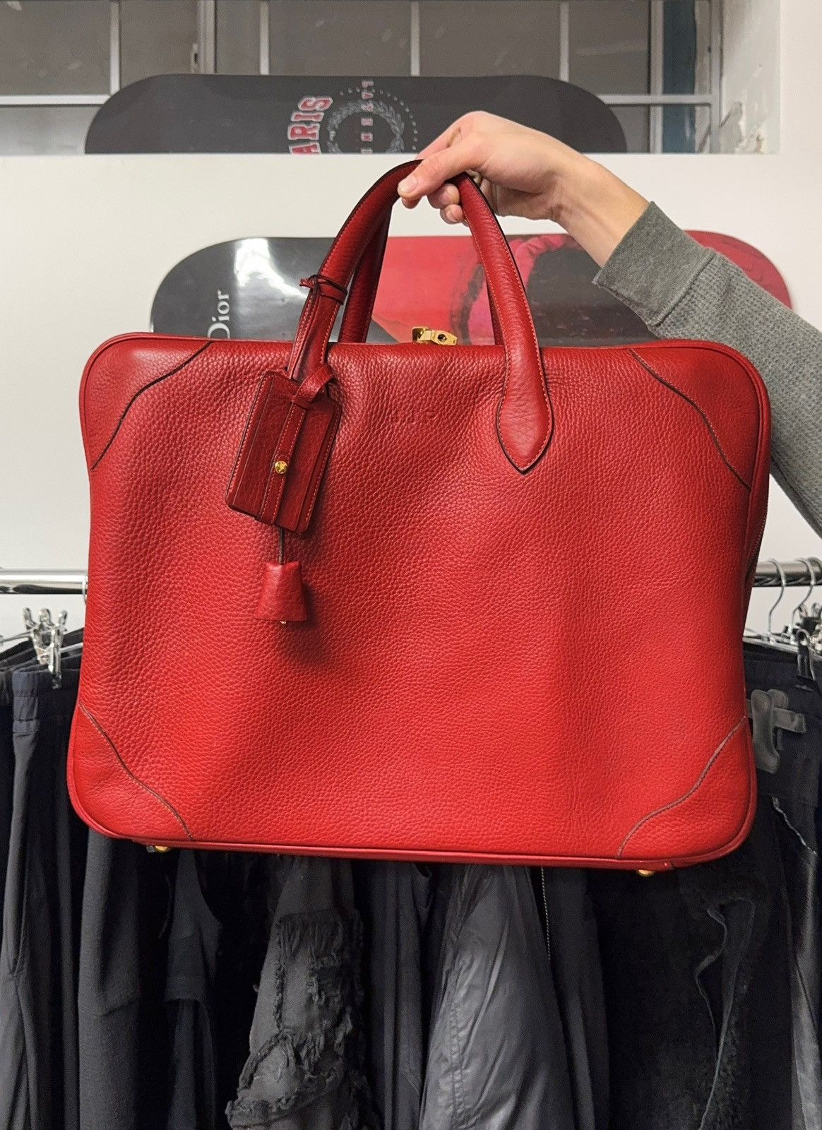 Hermes Hermes Victoria ‘50’ Red Leather Boston Bag Size ONE SIZE - 1 Thumbnail