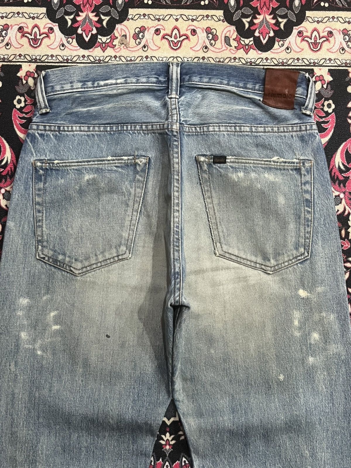 Chimala Japanese Brand Chimala Blue Washed Distressed Selvedge Jeans Size US 29 - 9 Thumbnail
