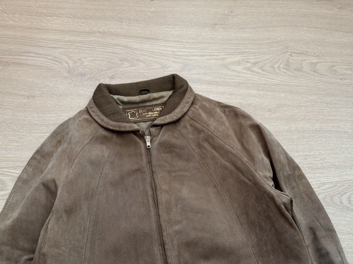 Vintage 80’e Genuine Leather Suede Full Zip Brown Jacket