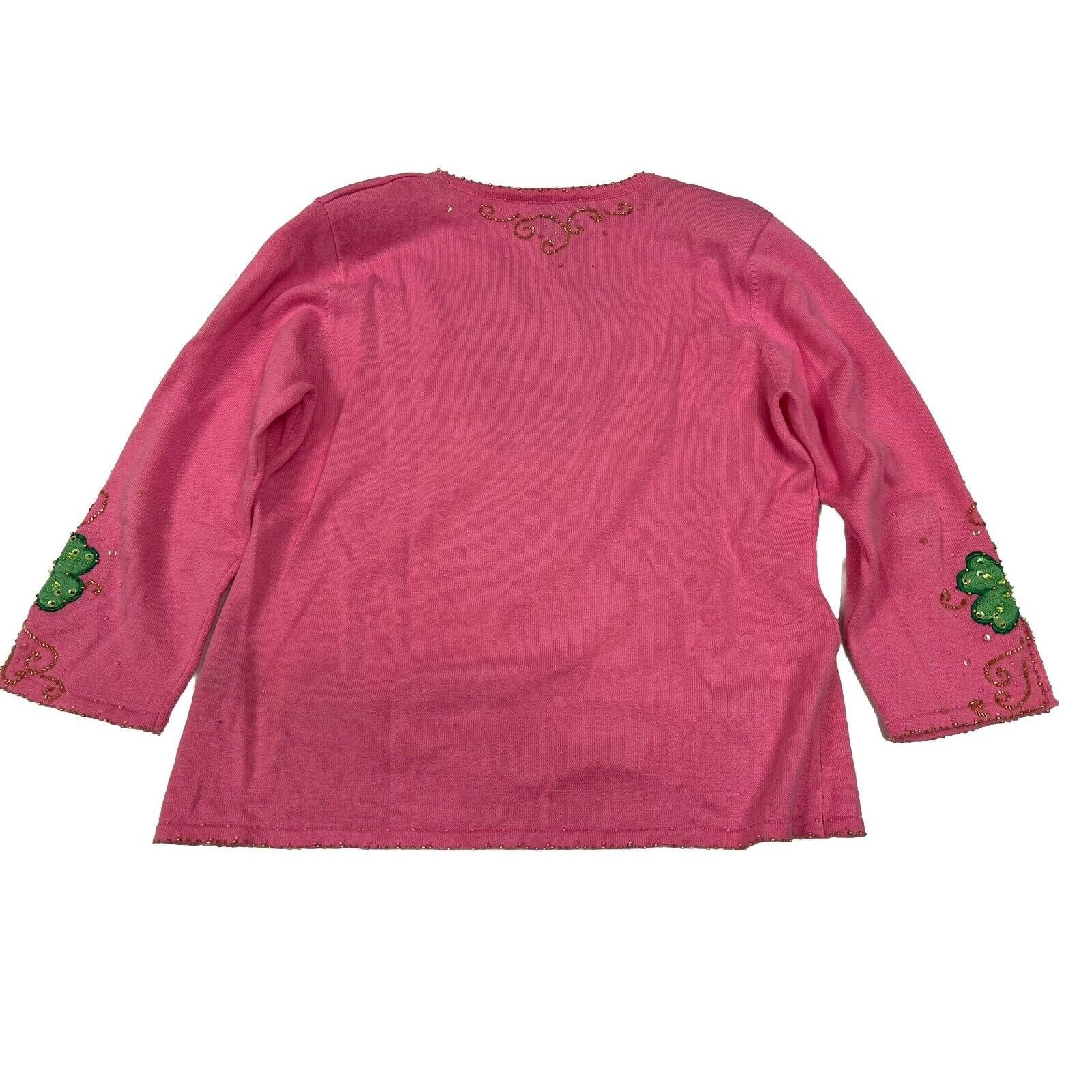 Other VTG Collective Works Of Berek 2 Clovers Pink Lucky Sweater Size L / US 10 / IT 46 - 2 Thumbnail
