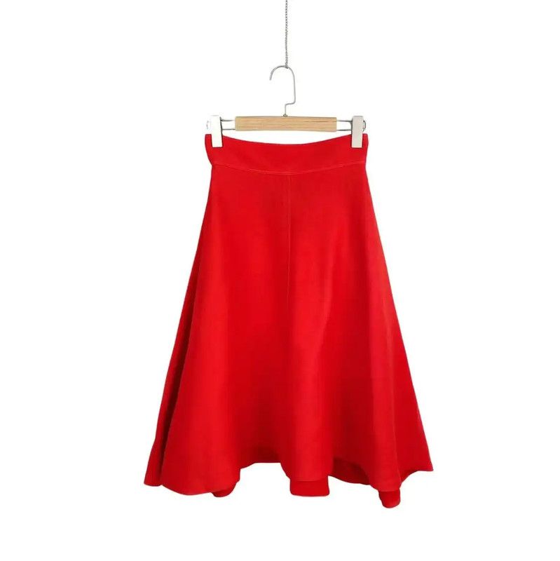 Dior Dior Red Cashmere Midi Skirt for Women 0089 Size 28" / US 6 / IT 42 - 1 Thumbnail