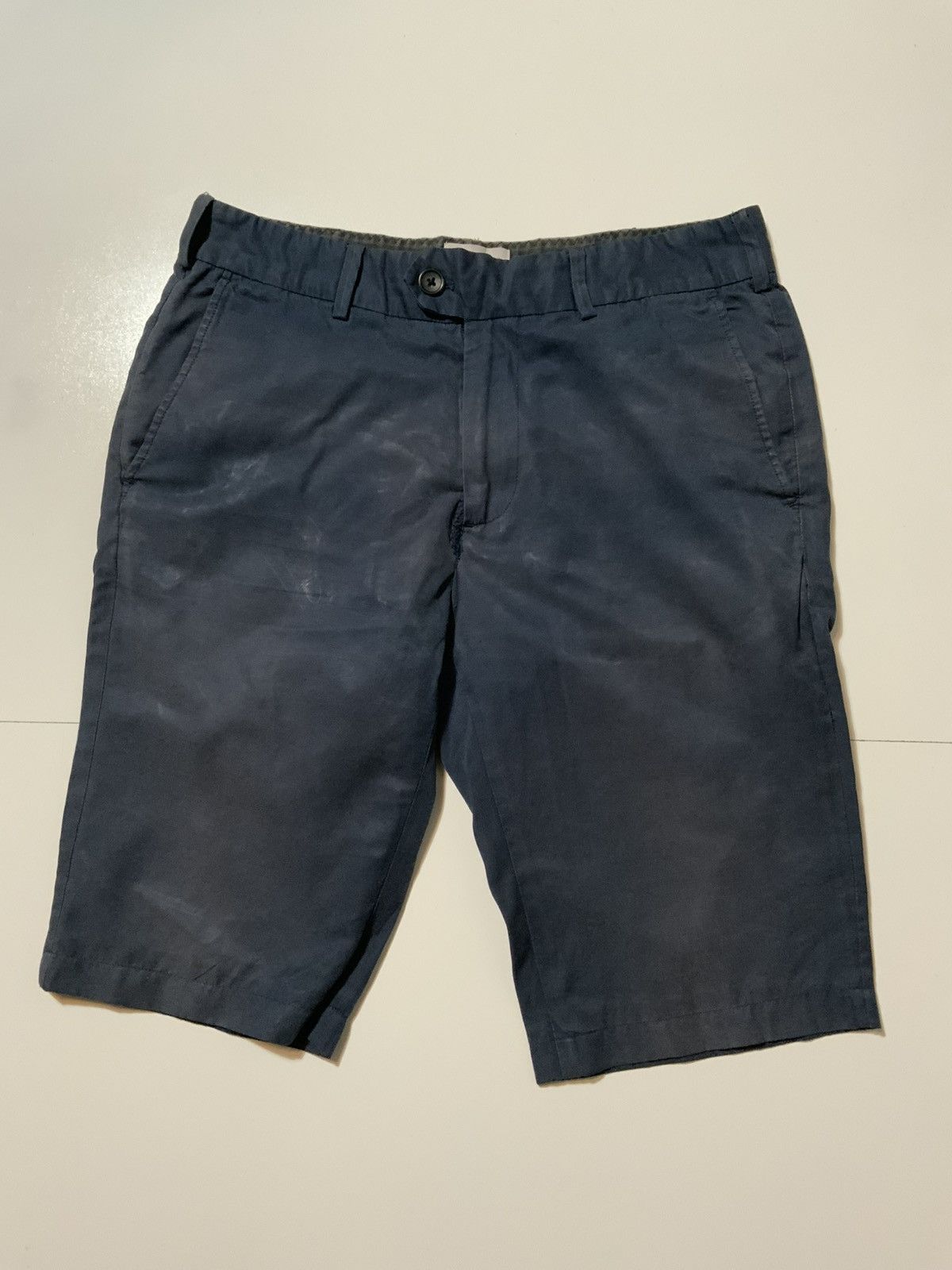 Saturdays NYC Saturdays Surf NYC Navy Blue Flat Front Cotton Chino Shorts Size US 32 / EU 48 - 1 Thumbnail