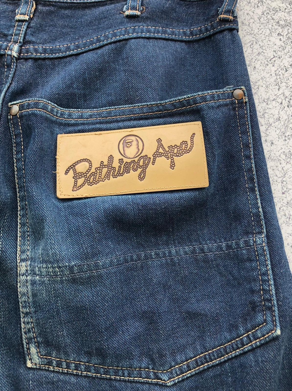 Bape × Vintage A Bathing Ape Denim Pants Size US 30 / EU 46 - 4 Thumbnail