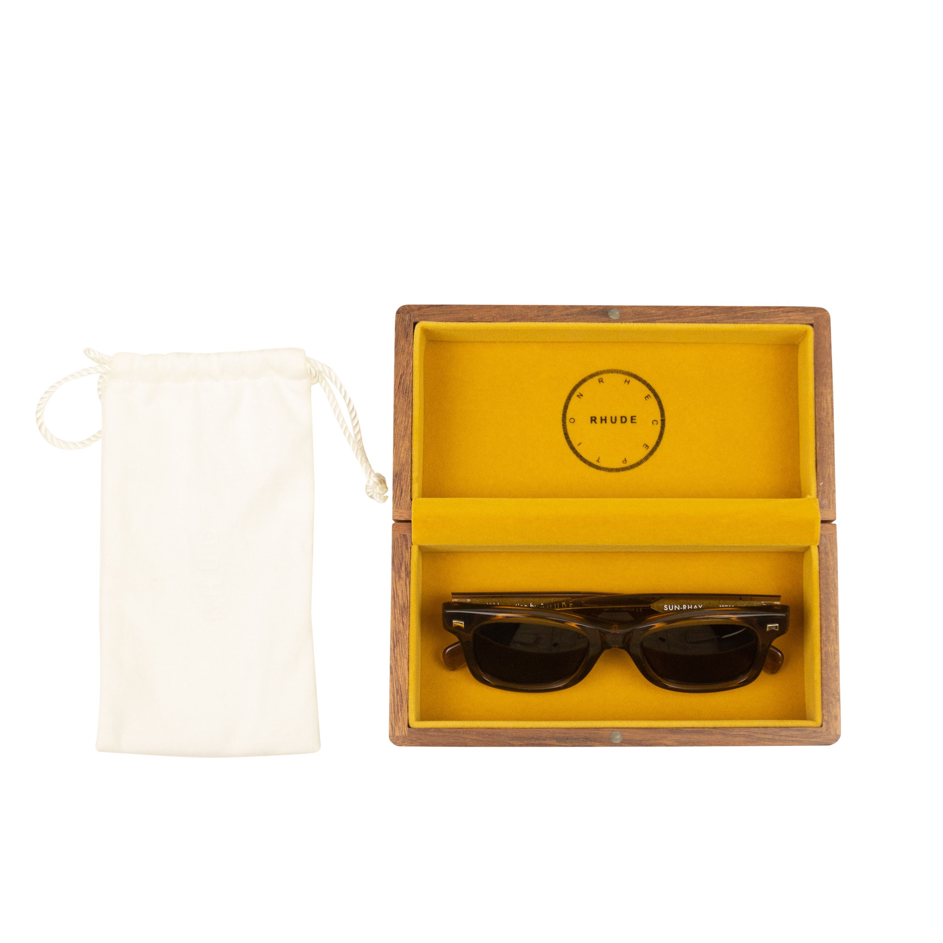 image of Rhude Brown Square Framed Sun Rays Size Os, Men's