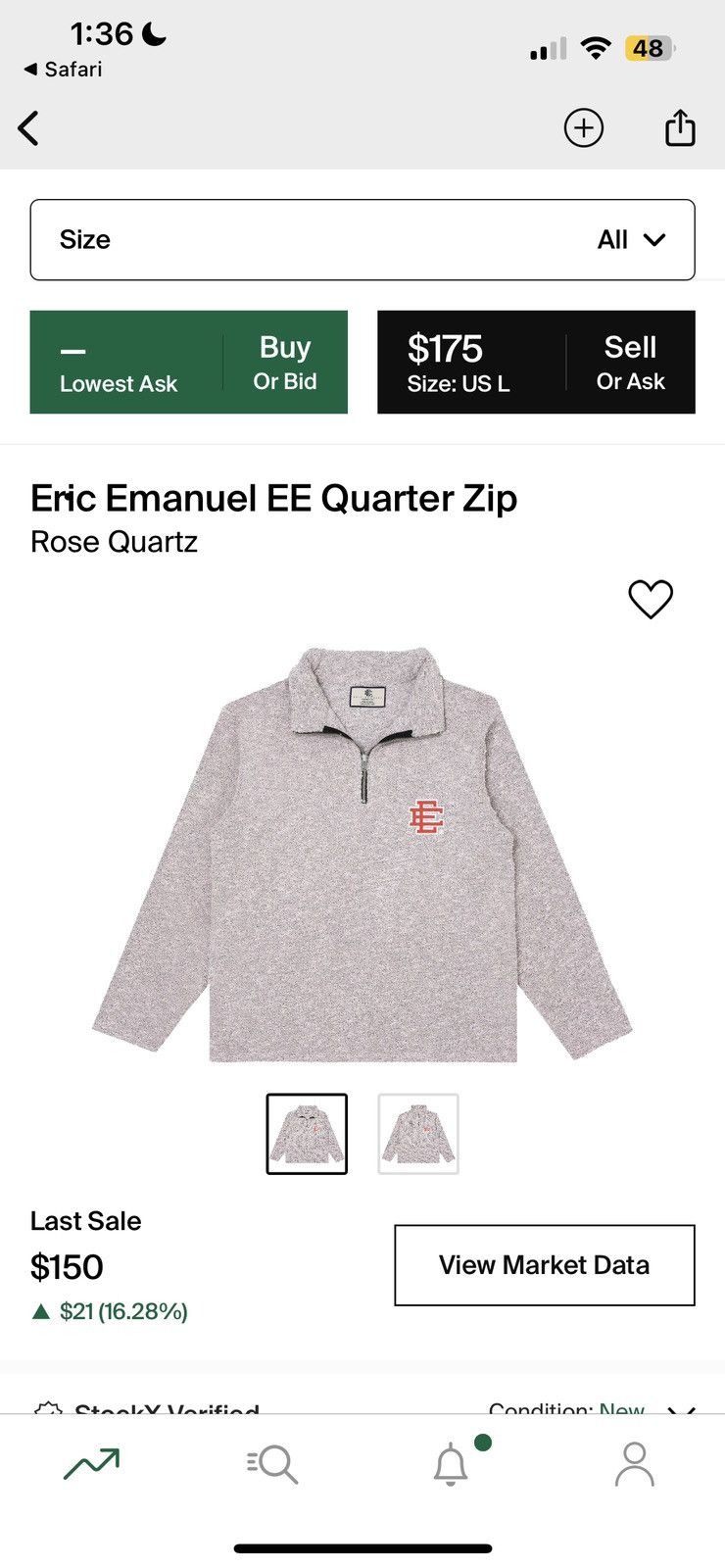 Eric Emanuel Eric Emanuel EE Quarter Zip Size US XL / EU 56 / 4 - 5 Thumbnail