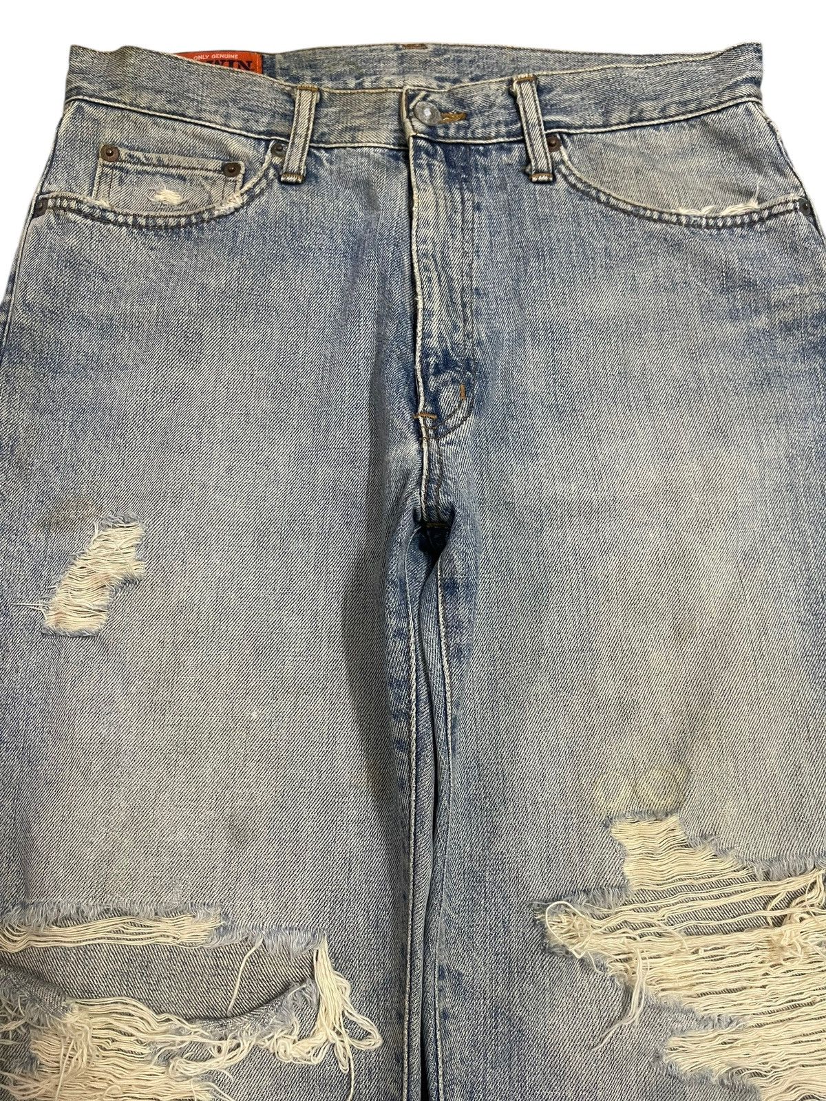 Edwin Vintage 90s Edwin Blue Faded Wash Distressed Baggy Jeans Size US 32 / EU 48 - 3 Thumbnail