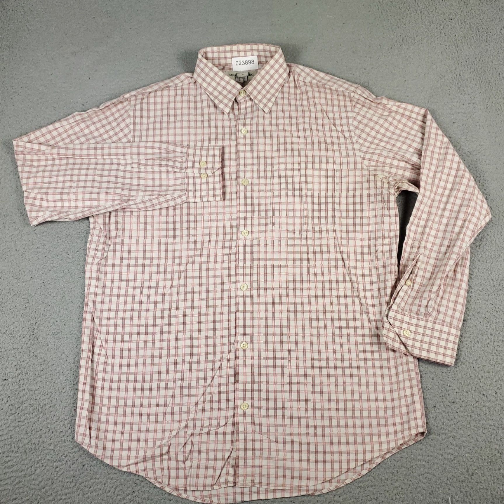 Banana Republic Banana Republic Shirt Mens M Red Plaid Button-Up Long Sleeve Casual Classic Preppy Business Workwear Blazer? (Wait) Size US M / EU 48-50 / 2 - 2 Thumbnail