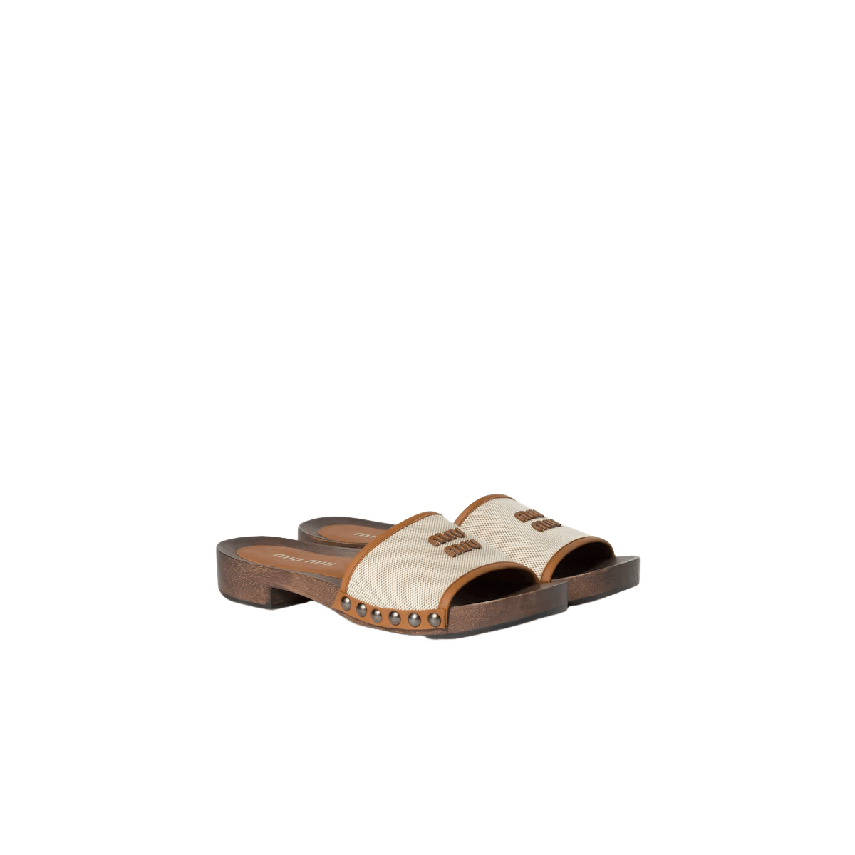 Miu Miu MIU MIU $895 Beige/Brandy Clogs New & Authentic Size US 8 / IT 38 - 1 Thumbnail