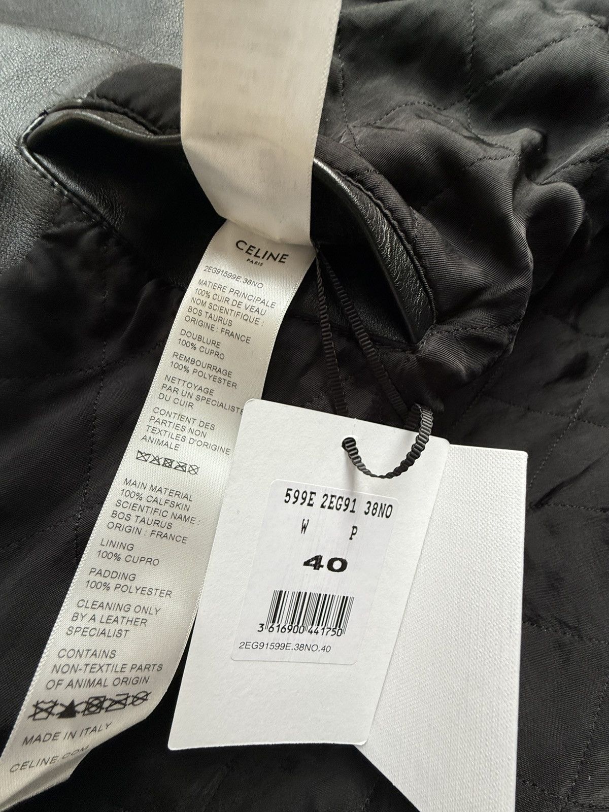 Celine $6.5k Celine Triomphe logo biker leather jacket Hedi Slimane Size US S / EU 44-46 / 1 - 24 Thumbnail
