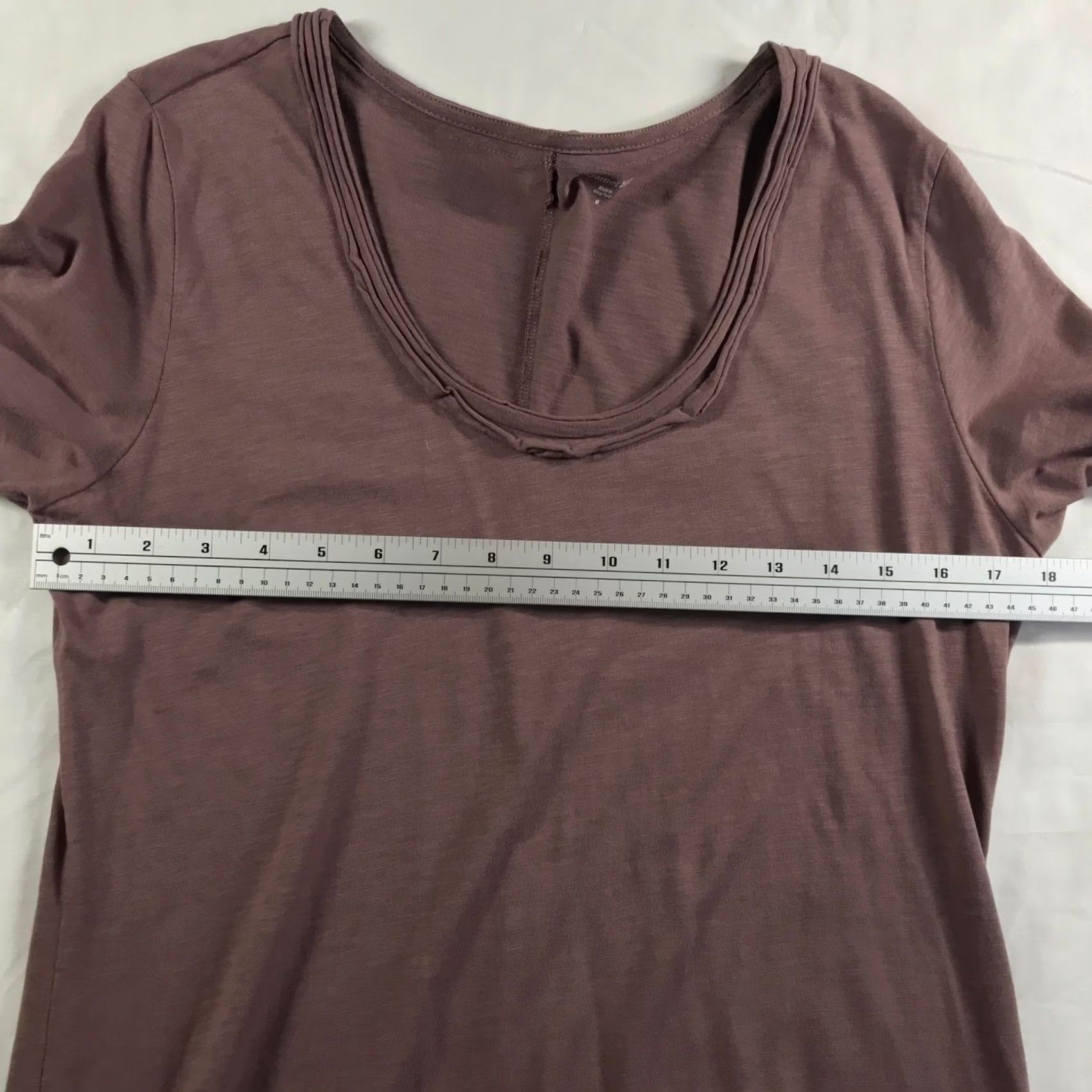 Vintage Garnet Hill Mauve Plum Cotton Modal Pleated Scoop Neck 3/4 Sleeve Shift Dress M Womens Size M / US 6-8 / IT 42-44 - 4 Thumbnail