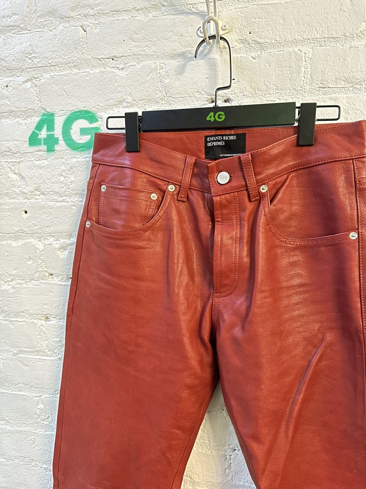 Enfants Riches Deprimes ENFANTS RICHES DEPRIMES RED LEATHER FLARES Size US 29 - 2 Thumbnail