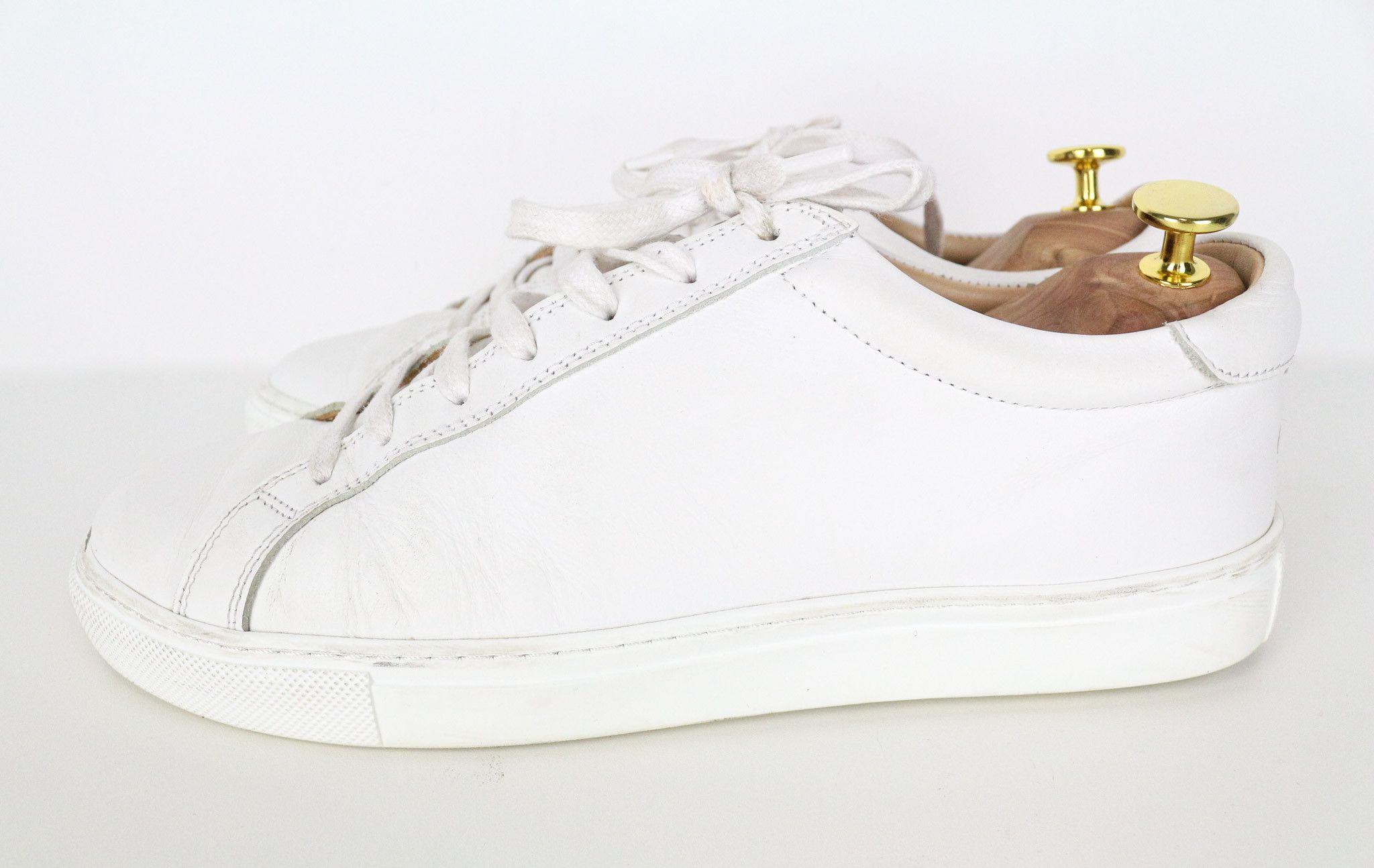 Suitsupply EU42 Solid White Calf Leather Low-Top Sneakers 73517 Size US 9 / EU 42 - 5 Thumbnail