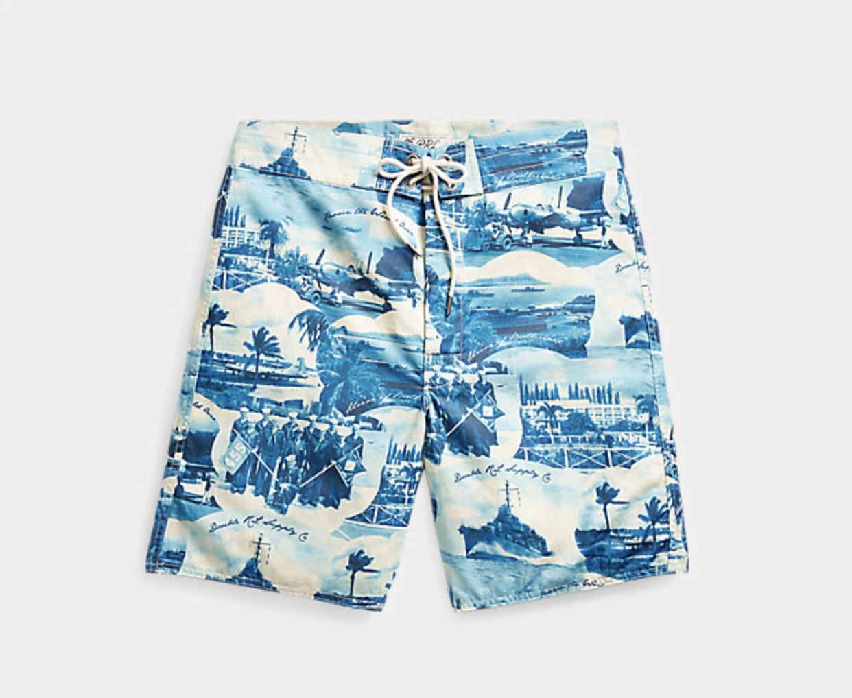 RRL Ralph Lauren rrl cotton blend shorts printed blue size 30 bermuda board Size US 30 / EU 46 - 1 Thumbnail