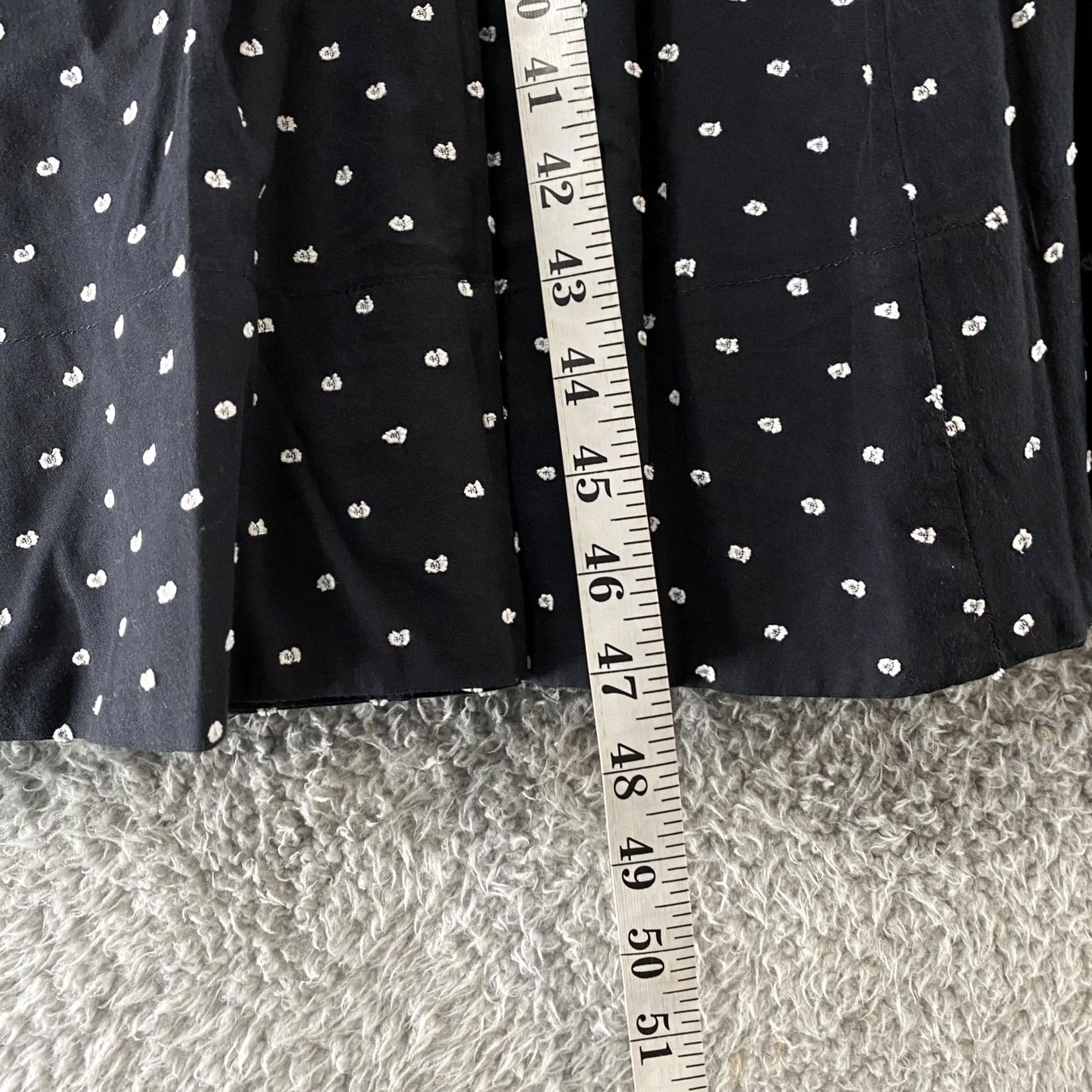 Vintage J. Peterman Dress Womens Black Midi Fit Flare High Neck Polka Dot Cotton 8 Size M / US 6-8 / IT 42-44 - 7 Thumbnail