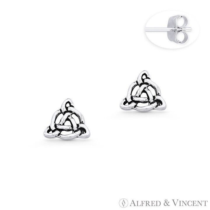 Other Celtic Knot Charm Stud Earrings in .925 Sterling Silver Size ONE SIZE - 1 Preview