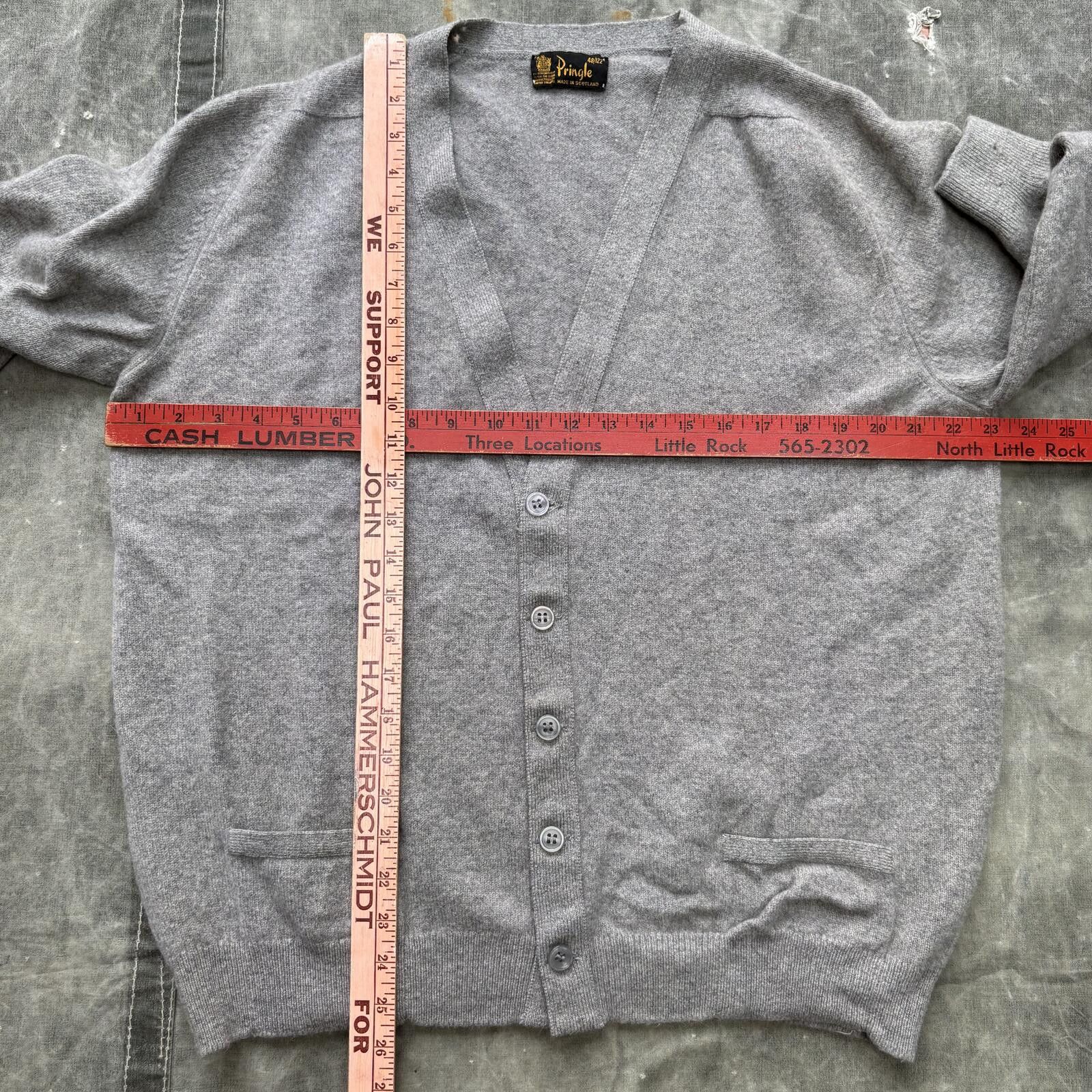 Pringle Of Scotland Vintage 70s Pringle Of Scotland Wool Gray Sweater Cardigan Size US XL / EU 56 / 4 - 4 Thumbnail