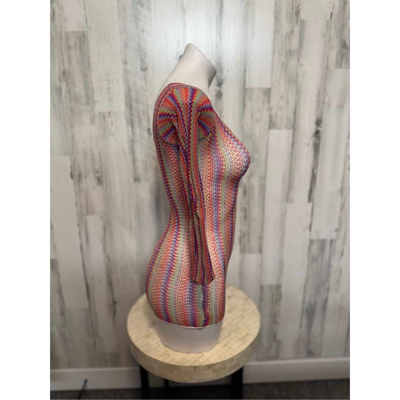 Other Boho Rainbow Crochet Mini Dress Size Small Long Sleeve Festi Size S / US 4 / IT 40 - 5 Thumbnail