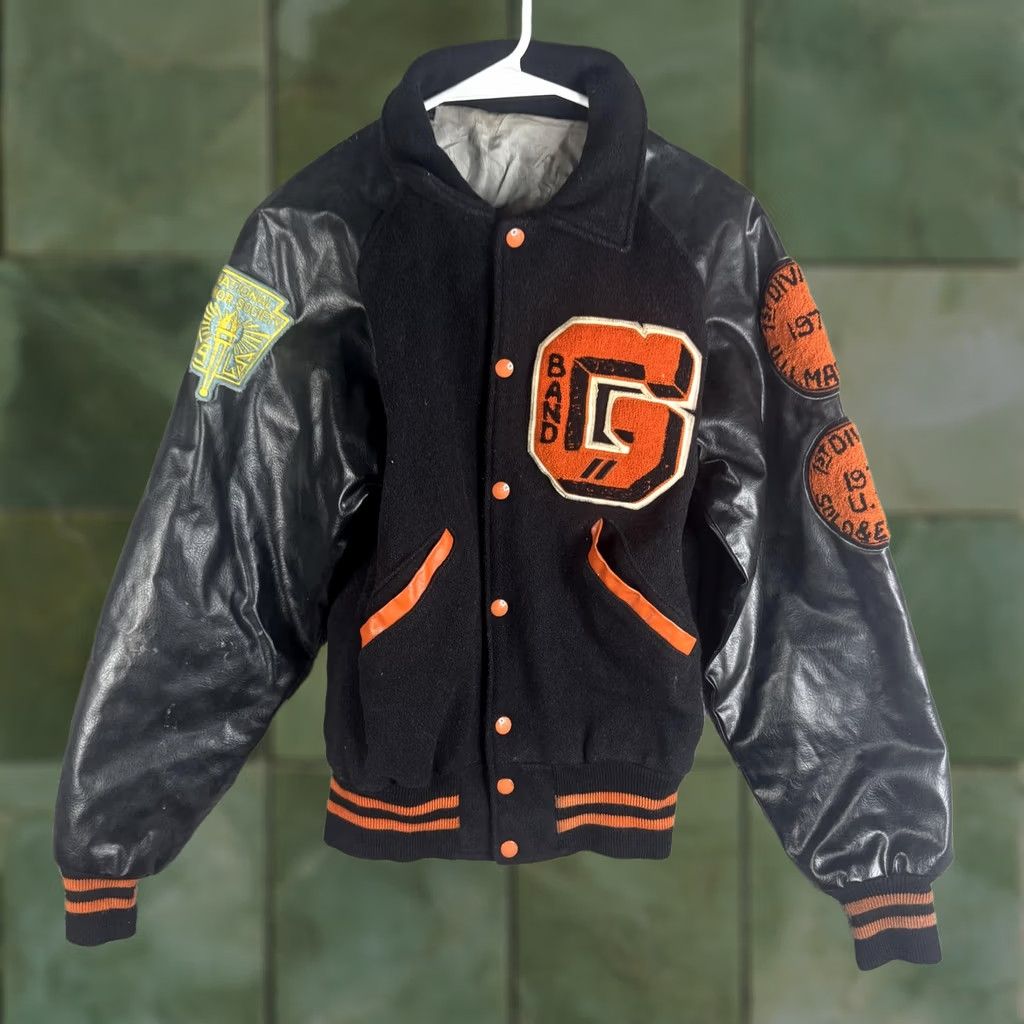 Vintage VINTAGE Teens Small Black Wool Leather Band UIL 70s Letterman Varsity Jacket Men/Women? Size US S / EU 44-46 / 1 - 1 Thumbnail
